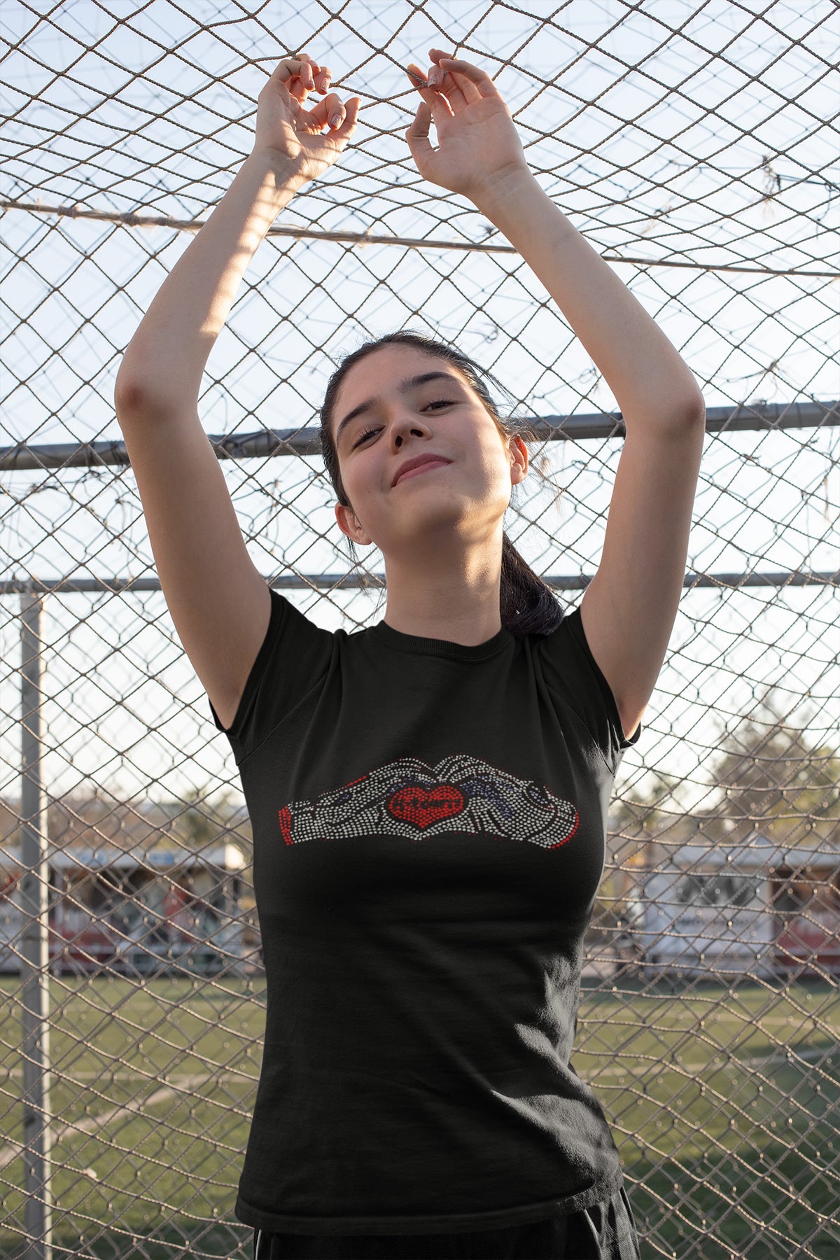 H-Town Heart Gloves Rhinestone T-shirt; Jeremy Pena; baseball, Astros, Houston; Design-HA19