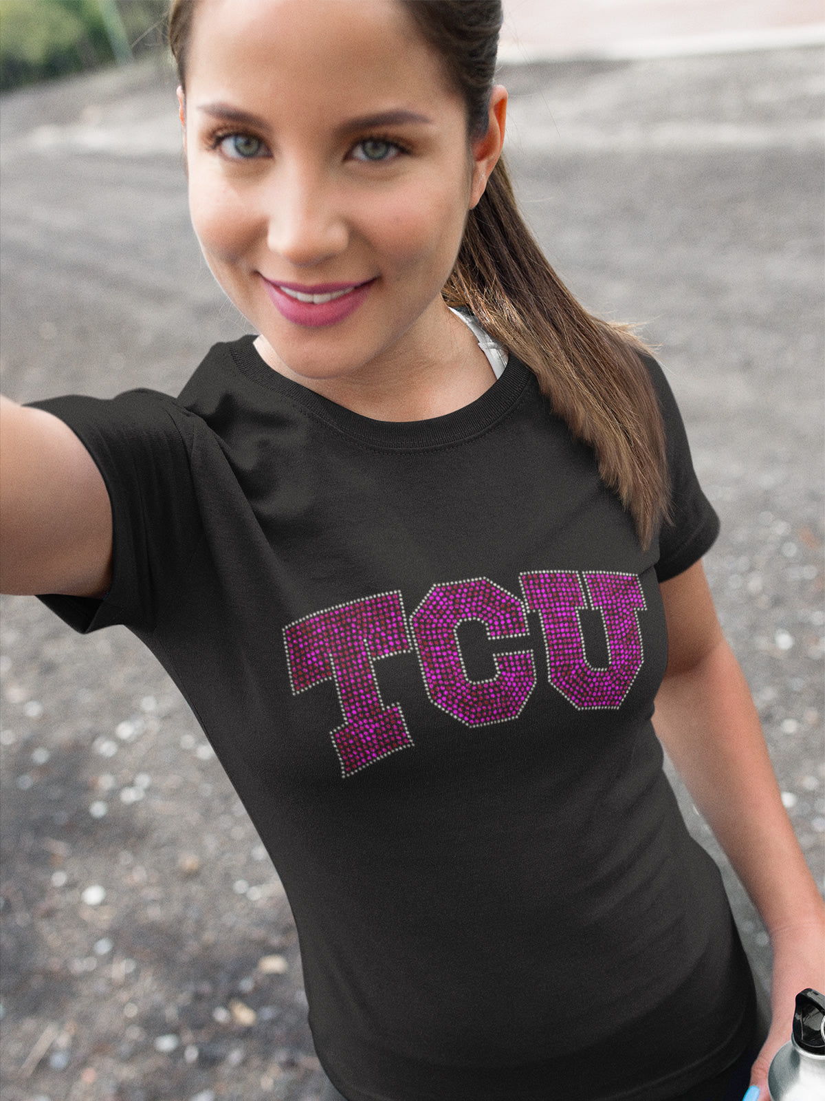 TCU Rhinestone T-shirt; Texas Christian University; Design-TC1