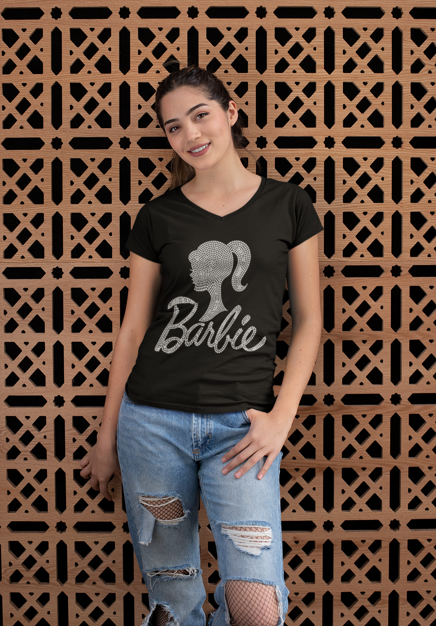 Barbie Rhinestone T-shirt; girl; Design-BRB2
