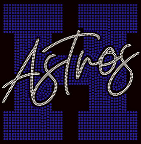Astros "H" Rhinestone T-shirt; baseball, Houston, H-Town; Design-HA22a