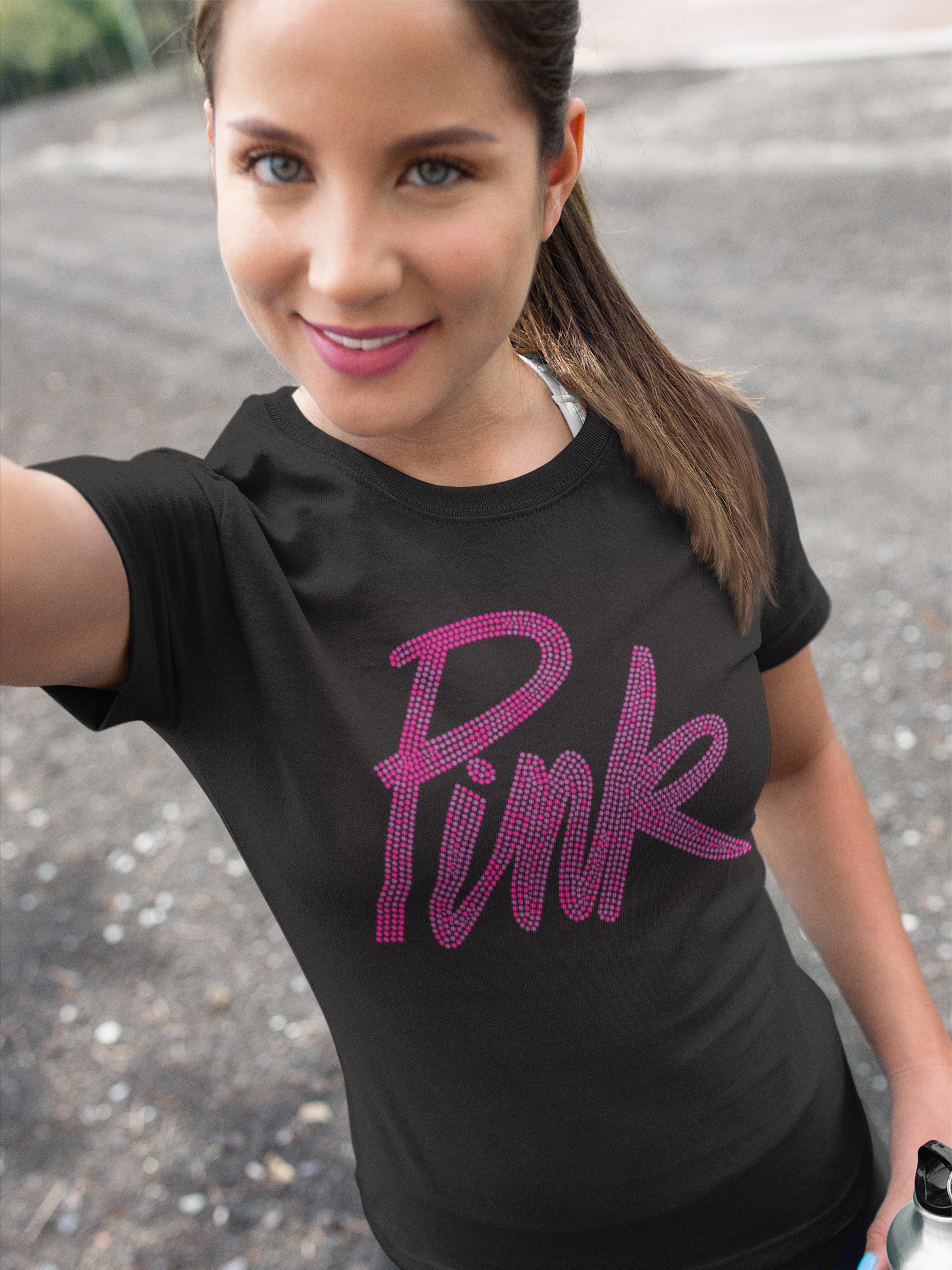 Pink Rhinestone T-shirt; Design MISC-18