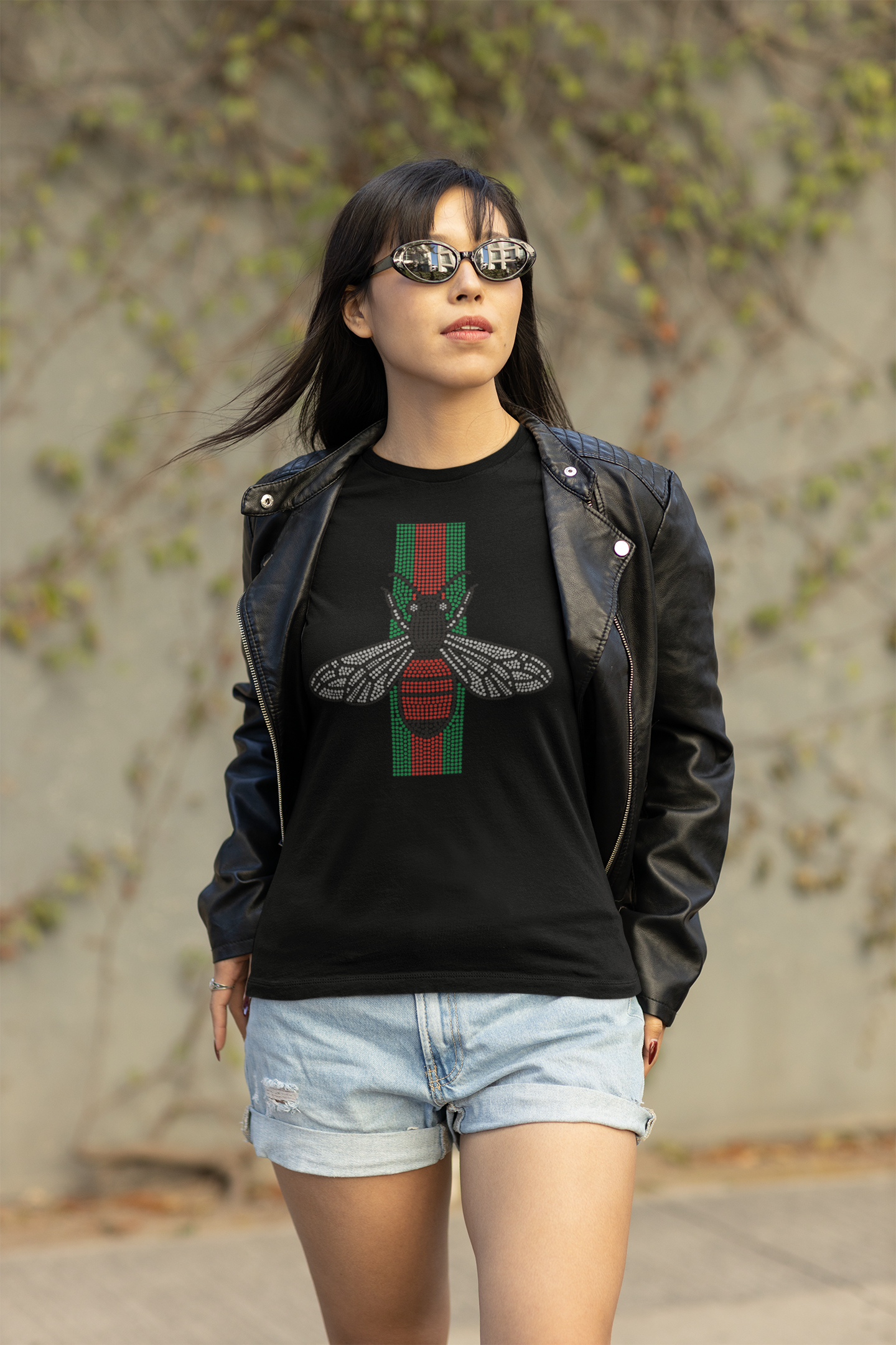 Gucci Fly Rhinestone T-shirt; GG, fly; Design-G5