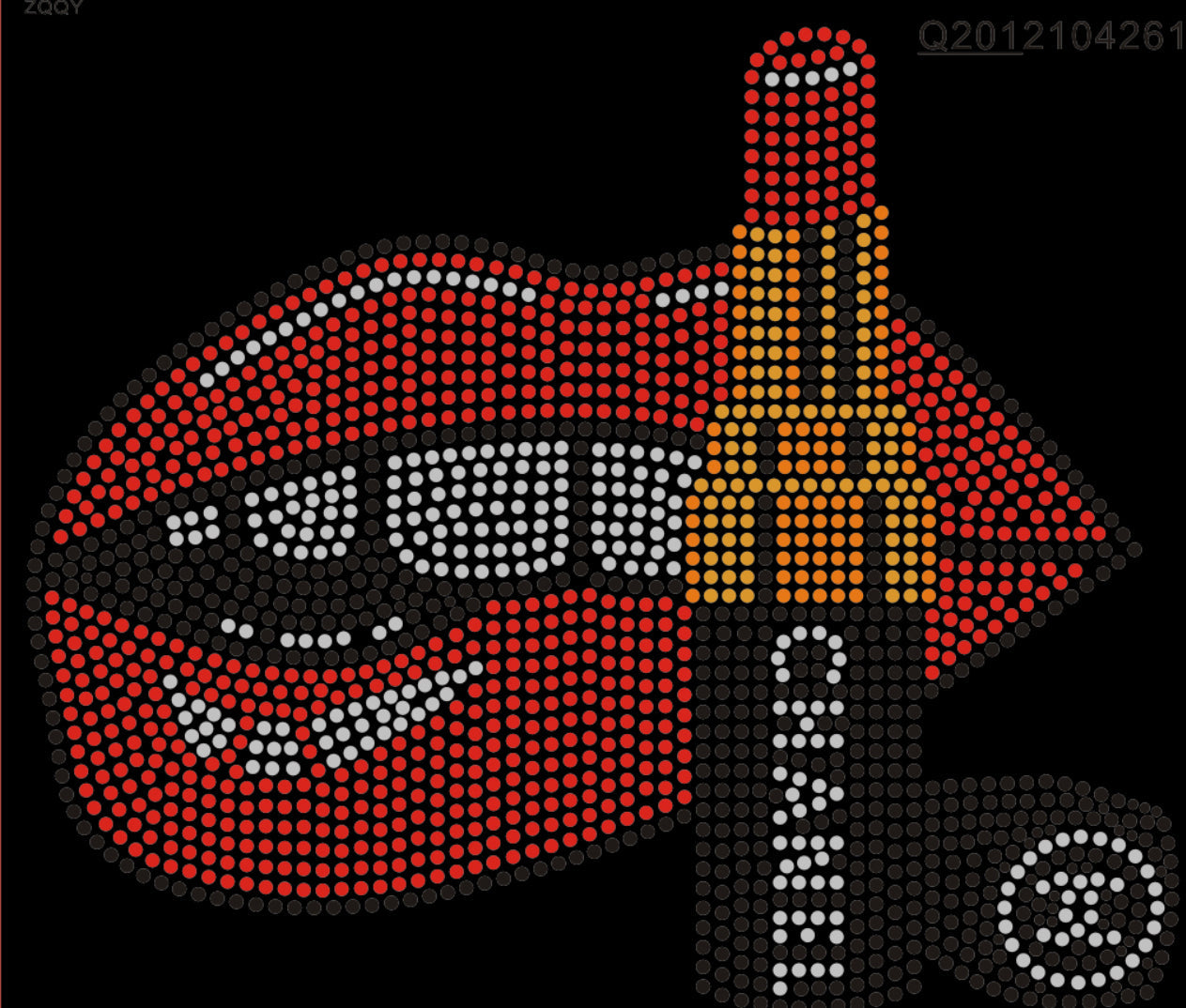 Red Lips and Red Chanel Lipstick Rhinestone T-shirt; Design LIPS-4