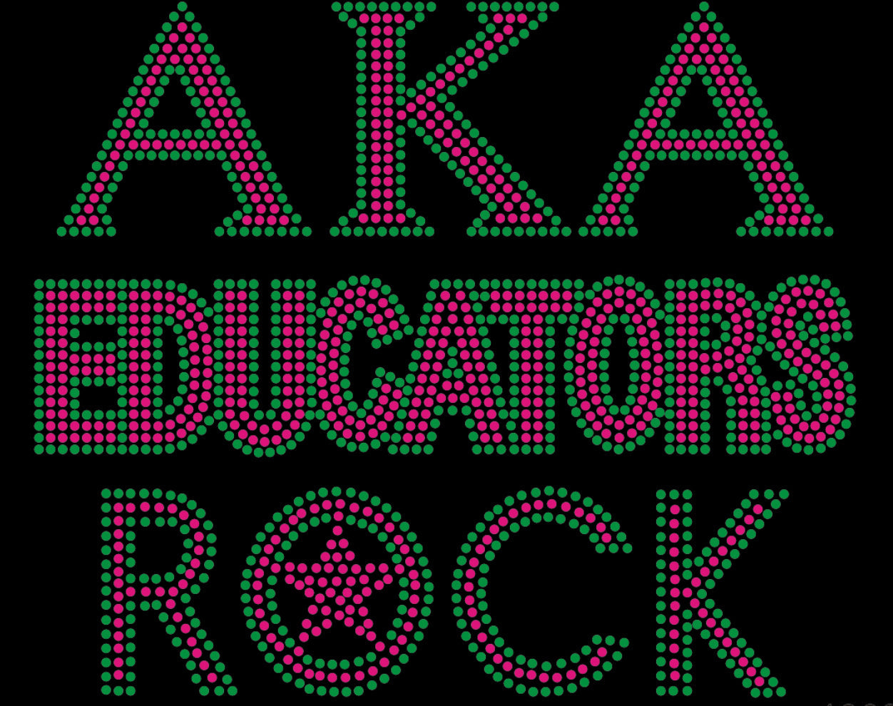 AKA Educators Rock Rhinestone T-shirt; Alpha Kappa Alpha, Greek; Design-AK2