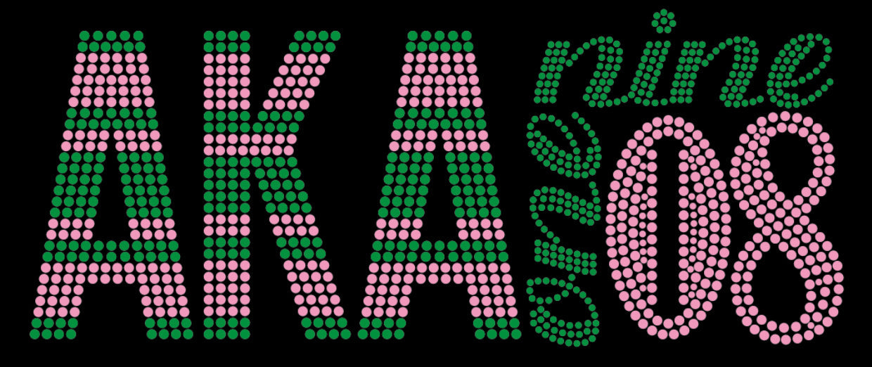 AKA One Nine 08 stripes Rhinestone T-shirt; Alpha Kappa Alpha, Greek; Design-AK6