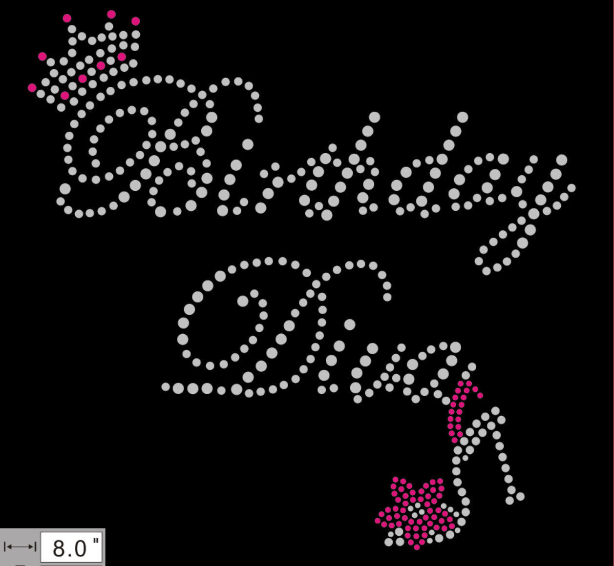 Birthday Diva Rhinestone T-shirt; crown, sandal; Design: BDIVA-1