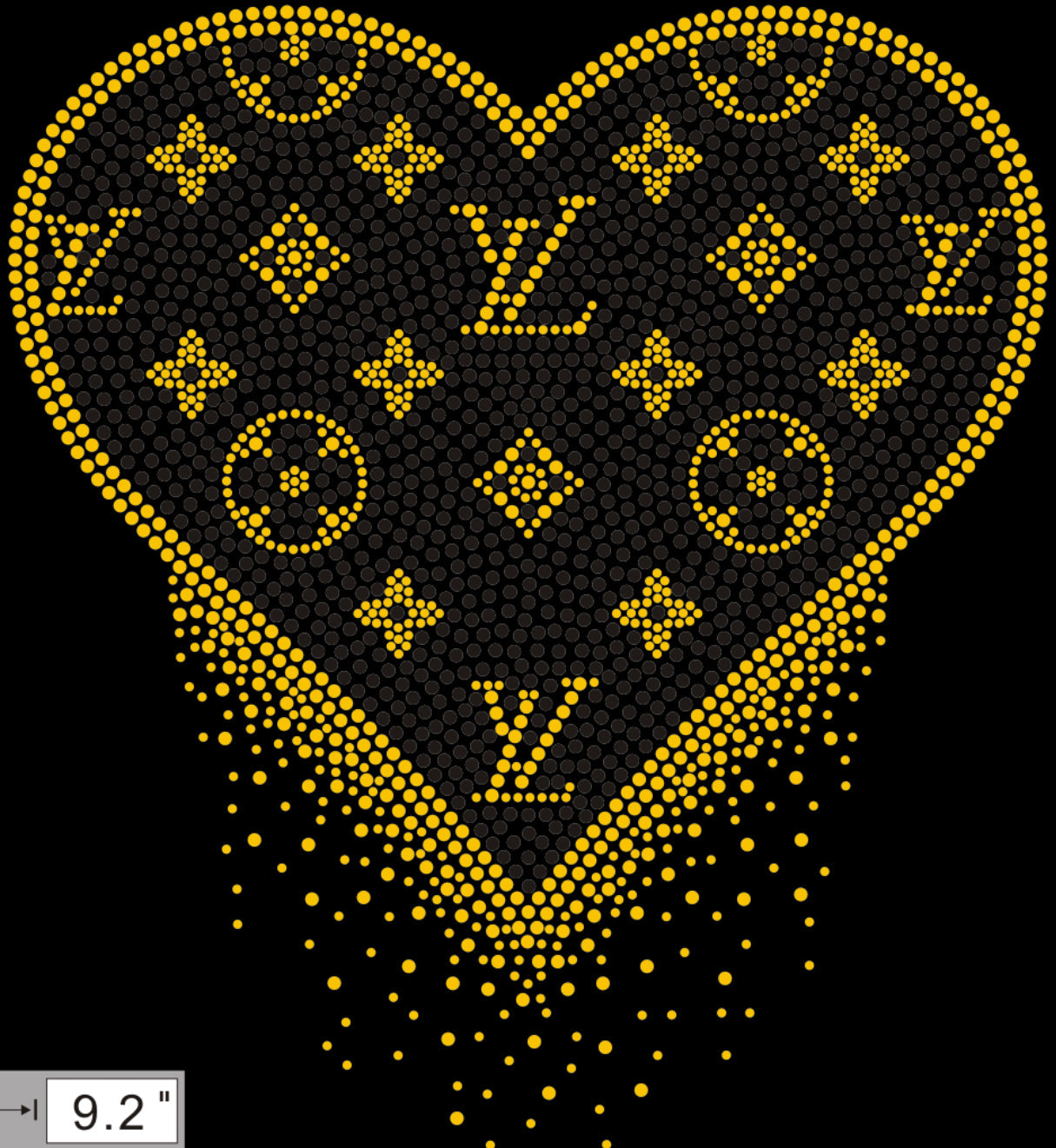 LV Heart-Shaped Rhinestone T-shirt; Louis Vuitton; Design-LV3