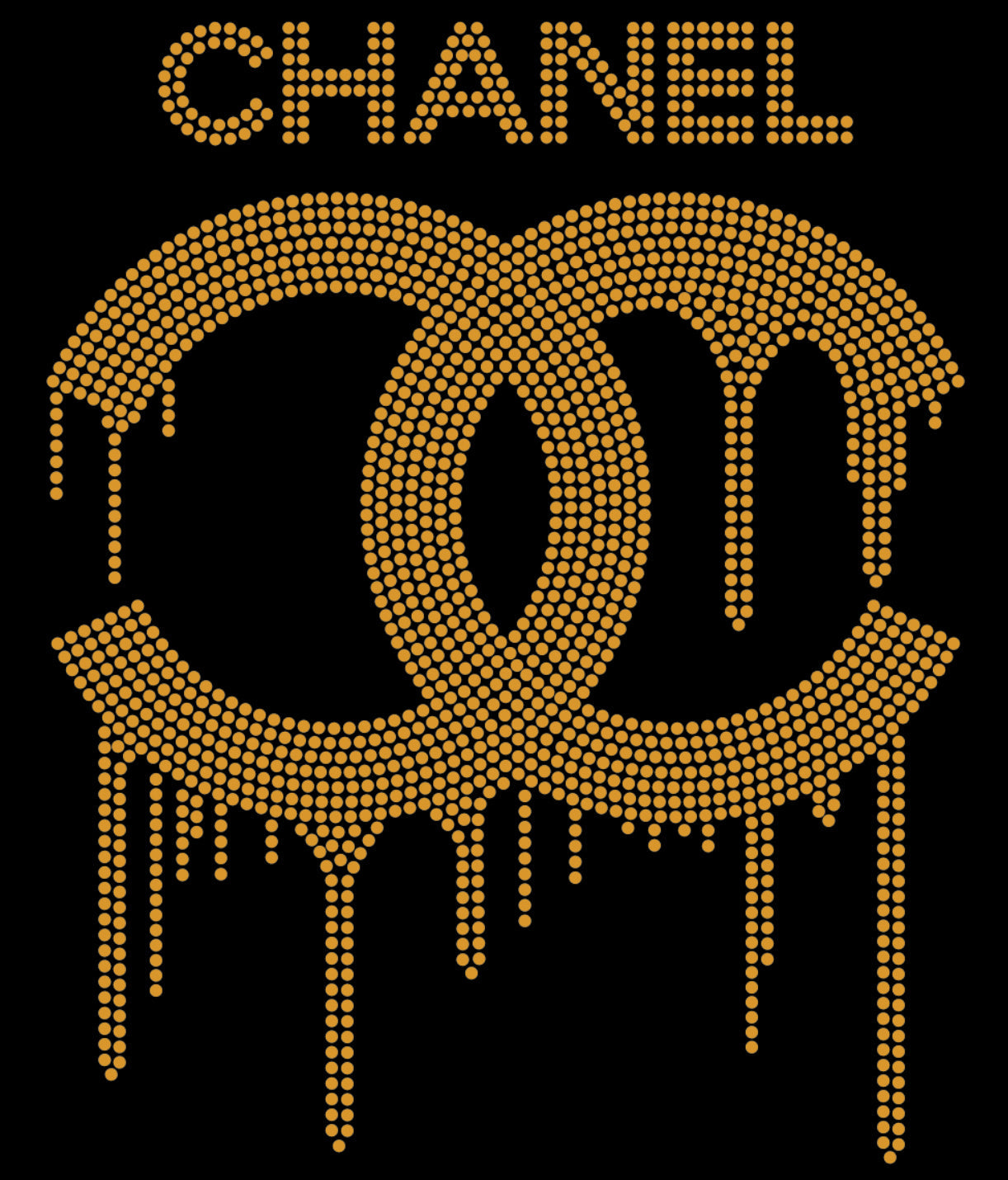 CHANEL Drip Rhinestone T-shirt; CC; Design-C5