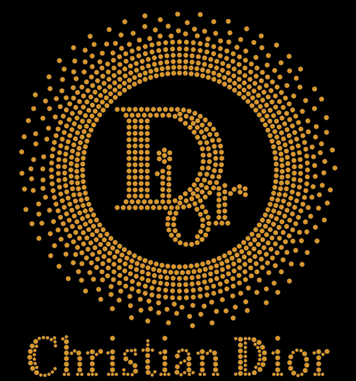 Christian Dior Circle Rhinestone T-shirt; Design-D1