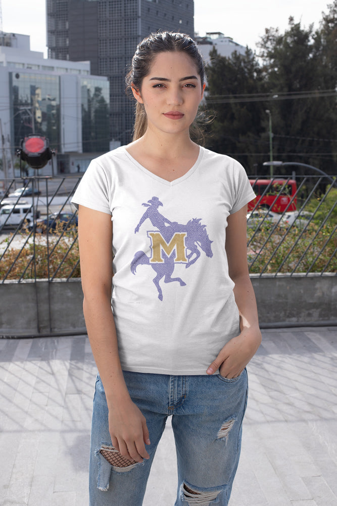 McNeese Cowboy Rhinestone T-shirt; horse, Louisiana, University; Design-MN1