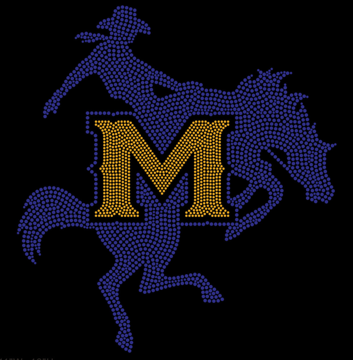 McNeese Cowboy Rhinestone T-shirt; horse, Louisiana, University; Design-MN1