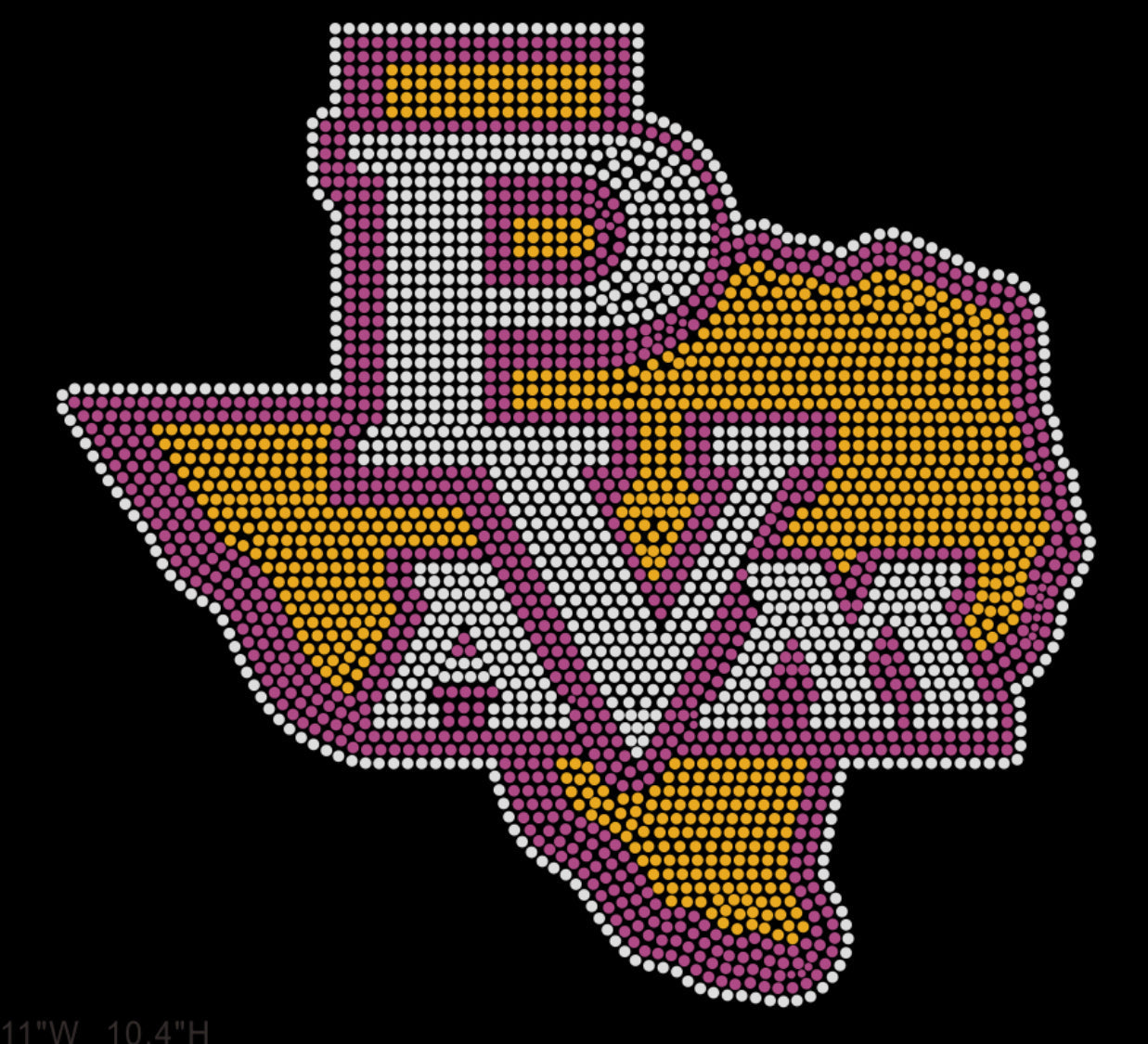 PV A&M in Texas (State) Rhinestone T-shirt; Prairie View University; Design-PV1