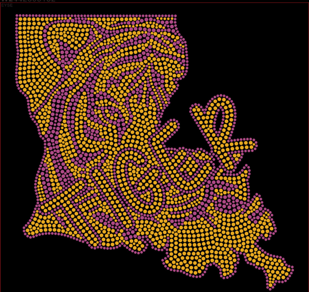 Tiger in Louisiana (State) Rhinestone T-shirt; LSU, Louisiana State University; Large design; Design-LS3