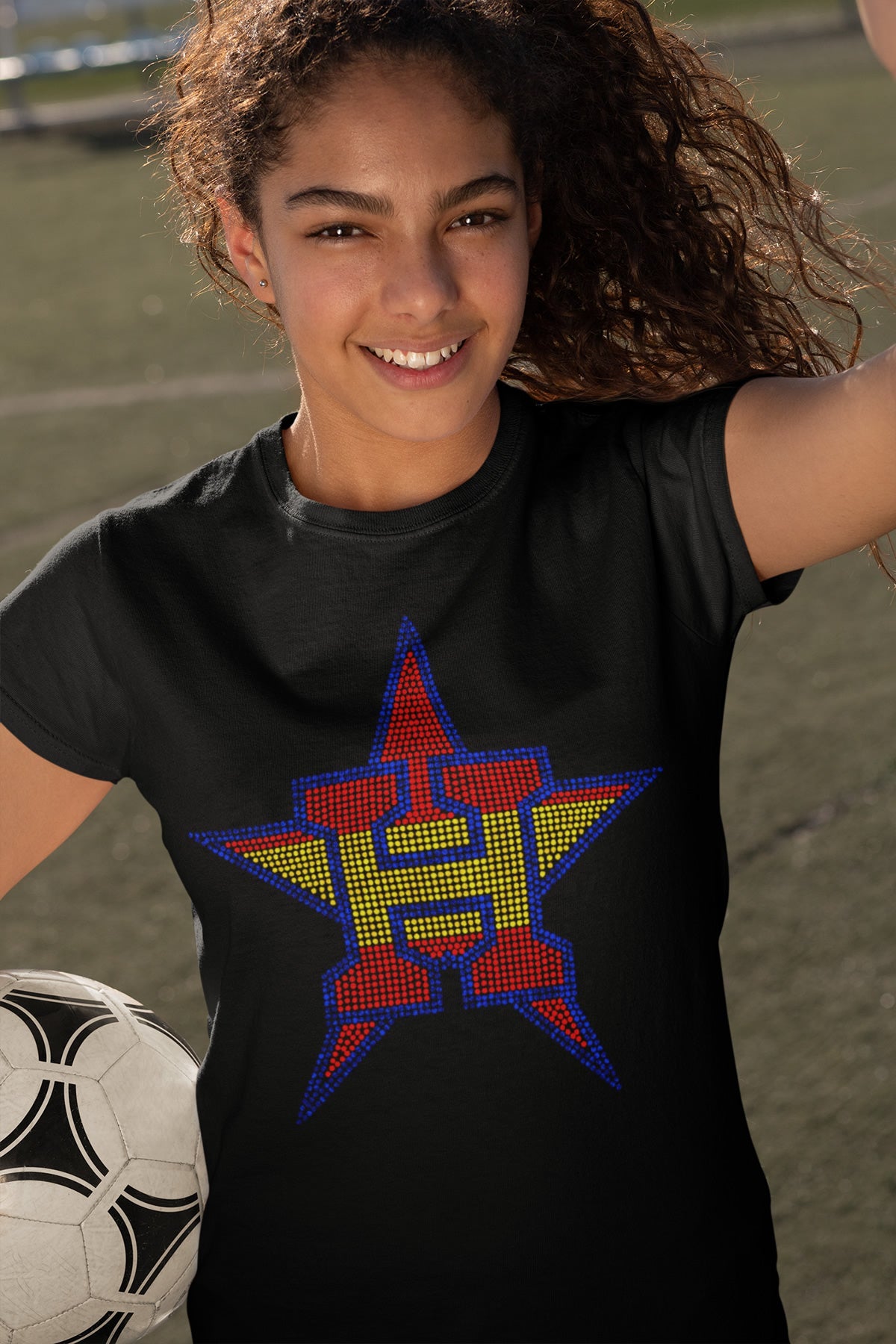 H and Star Striped Rhinestone T-shirt; Astros, baseball, Houston, H-Town; Design-HA6