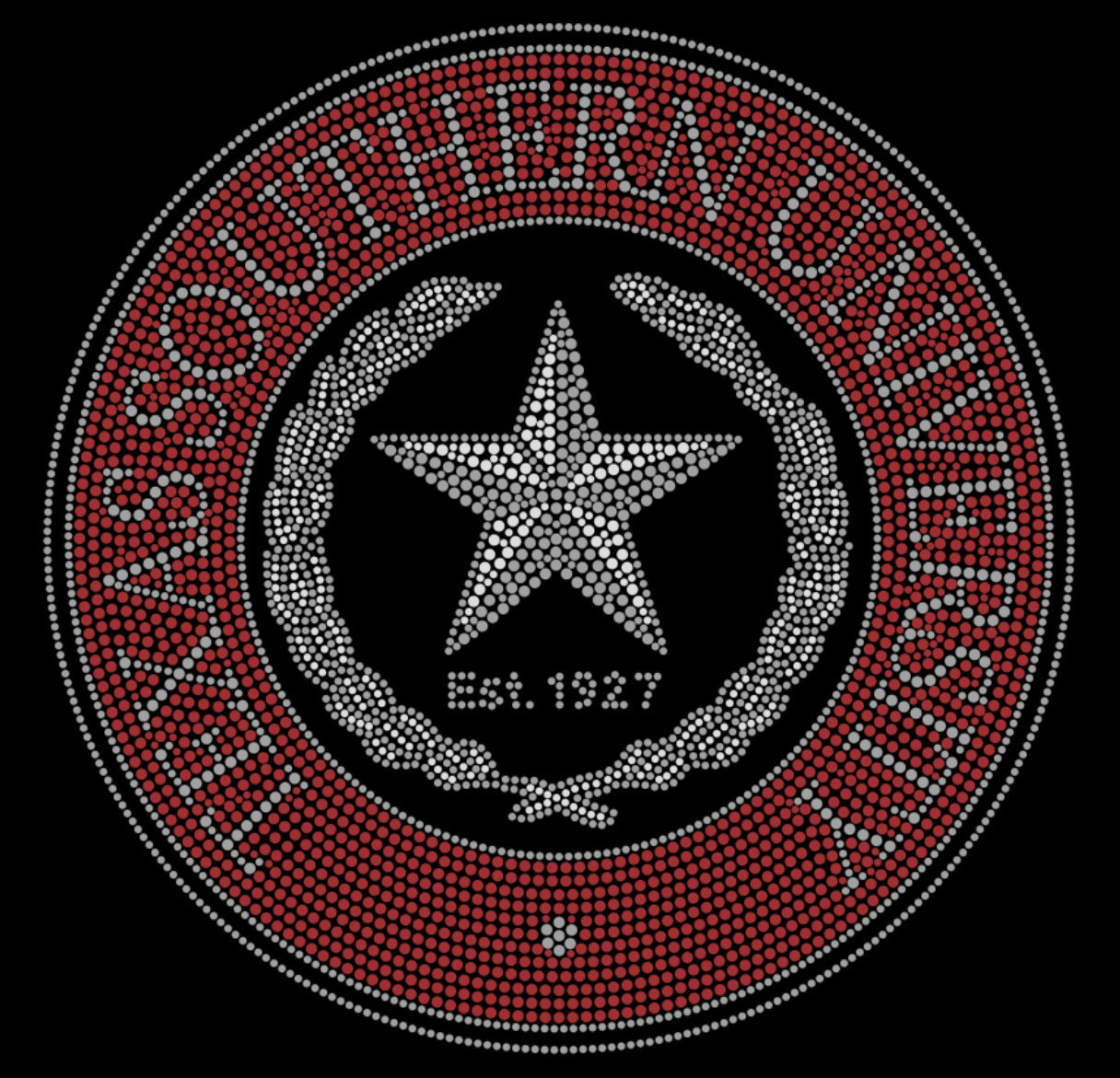 Texas Southern University Rhinestone Circle T-shirt; TSU, University, Est. 1927; Large design; Design TxS-1