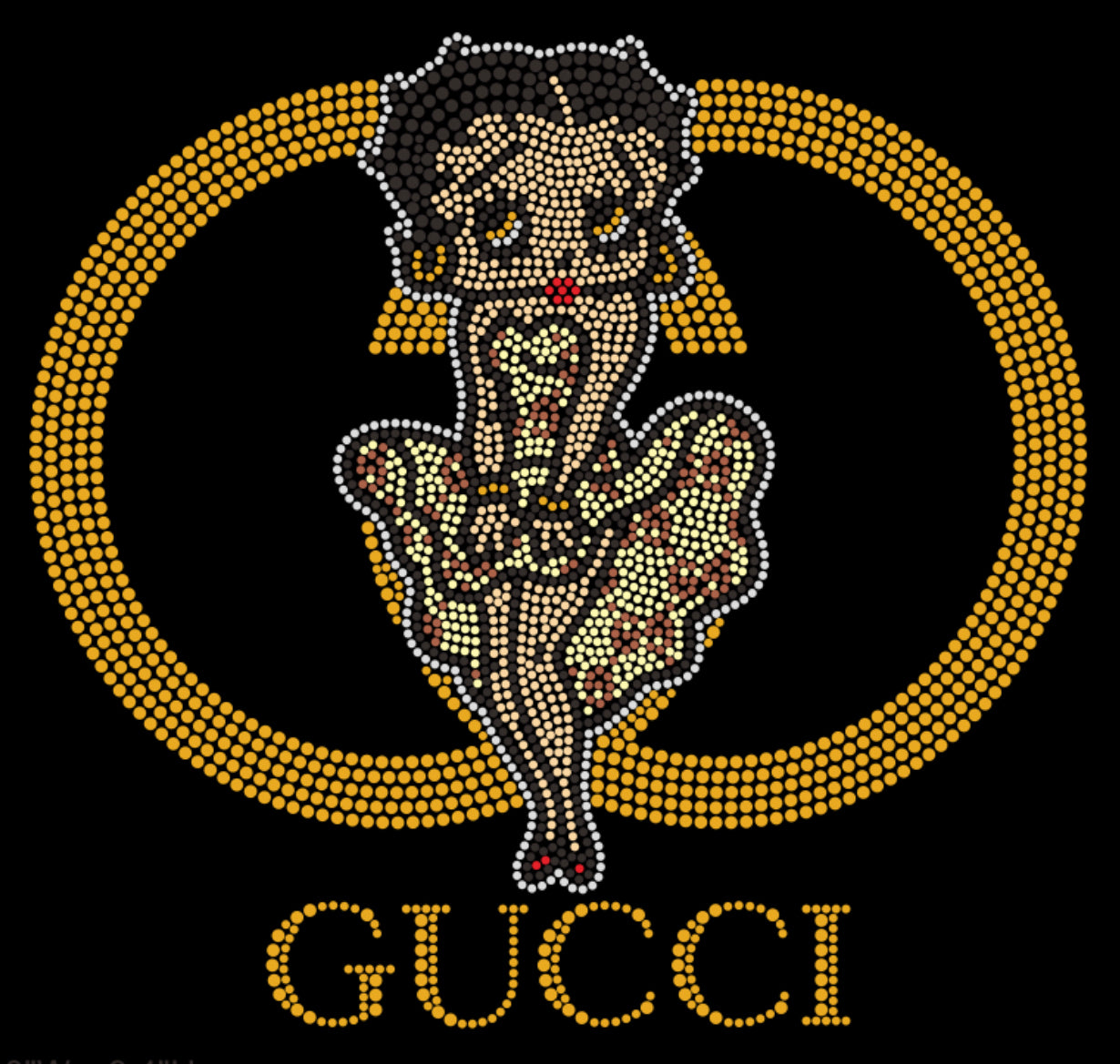 GUCCI Betty Boop Rhinestone T-shirt; GG; Design-G8BBW