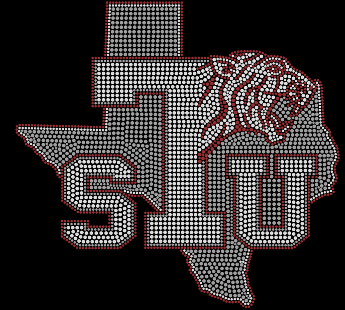 TSU Tiger Rhinestone T-shirt; Texas Southern University, TSU; Design TxS-2
