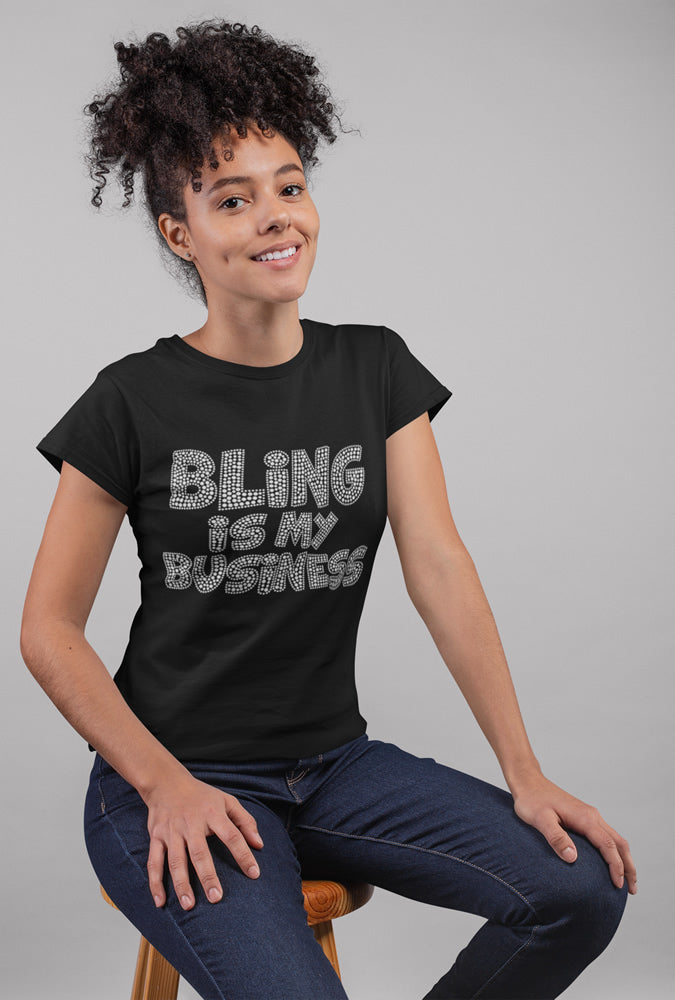 Bling is My Business Rhinestone T-shirt; Design BLING-2