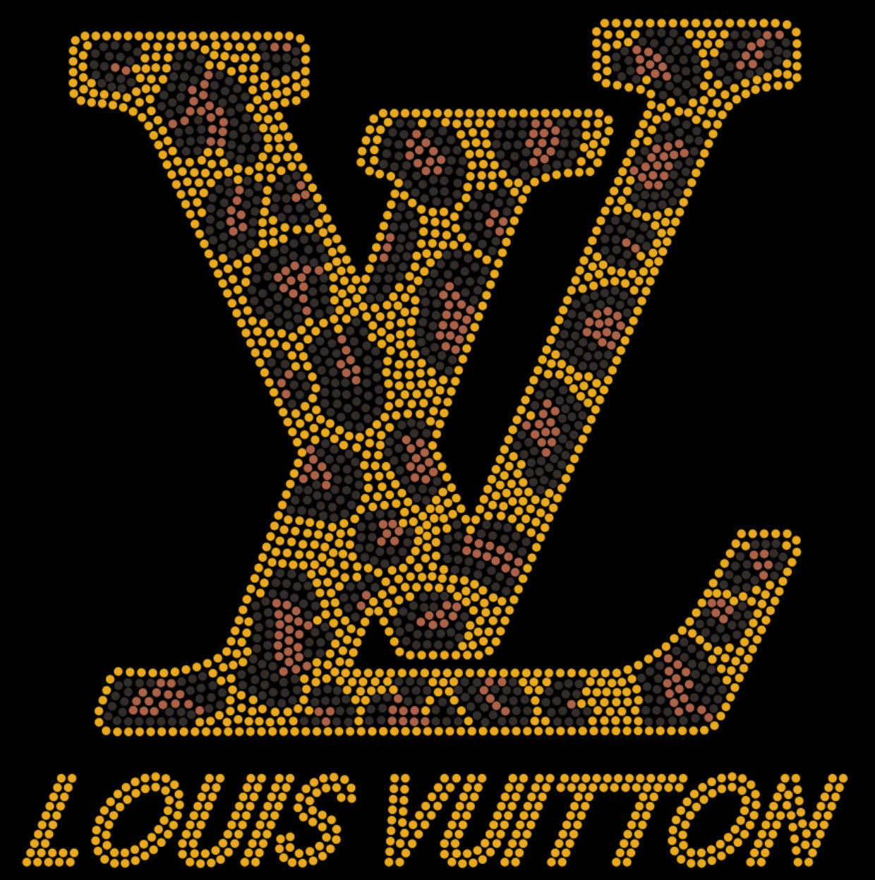 Louis Vuitton Leopard Rhinestone T-shirt; LV; Large design; Design-LV13