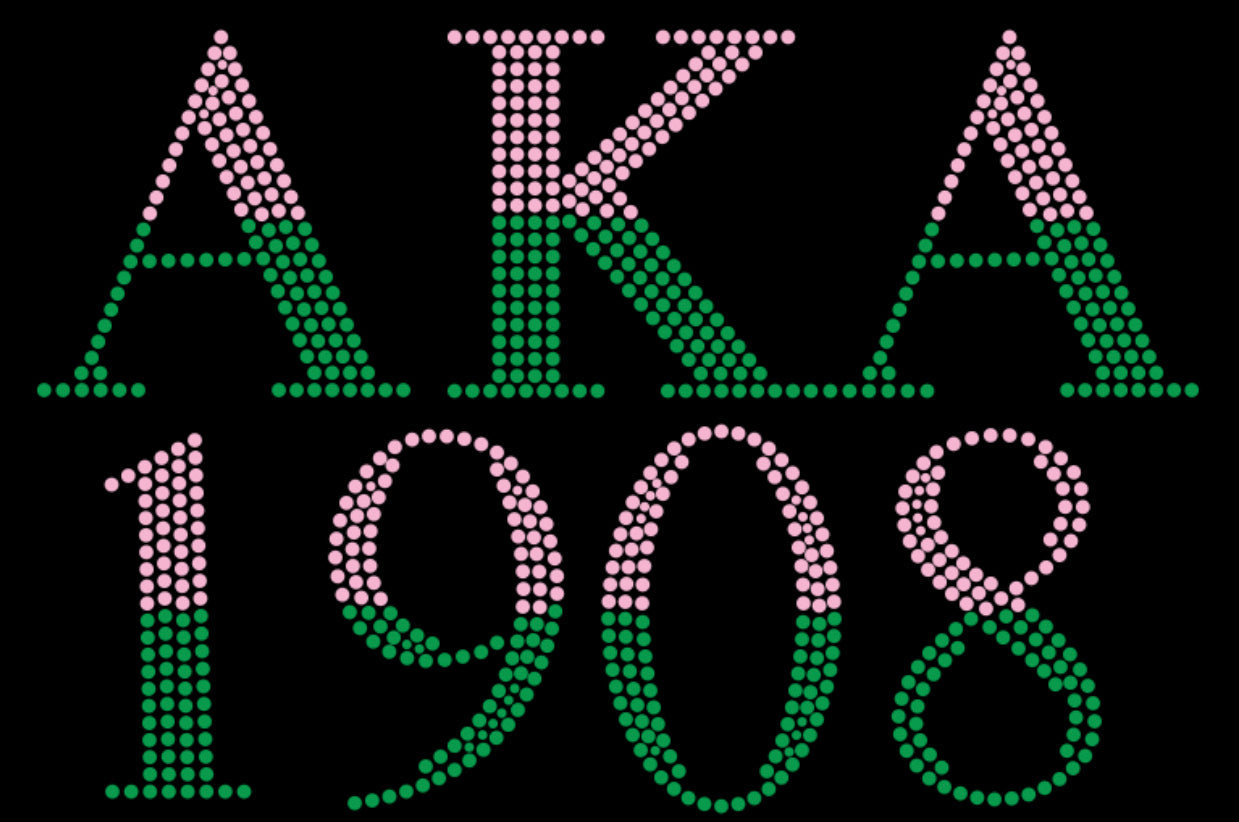 AKA 1908 Rhinestone T-shirt; Alpha Kappa Alpha, Greek; Design-AK8