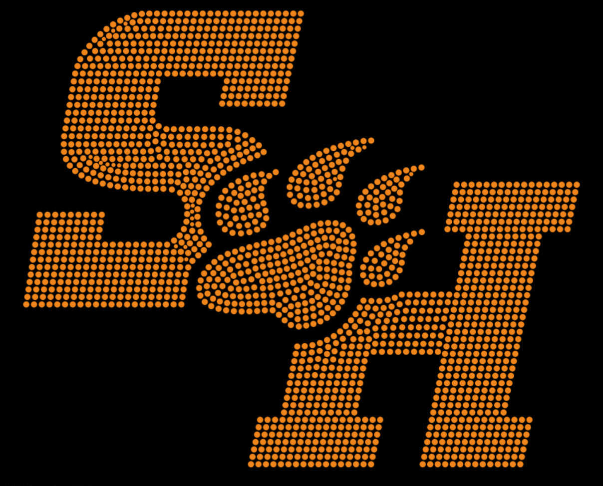 SH "Paw" Rhinestone T-shirt; Sam Houston State University, Bearkat; Design-SH1
