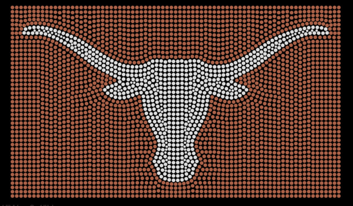 Longhorn Square Rhinestone T-shirt; University of Texas, UT; Design-UT1