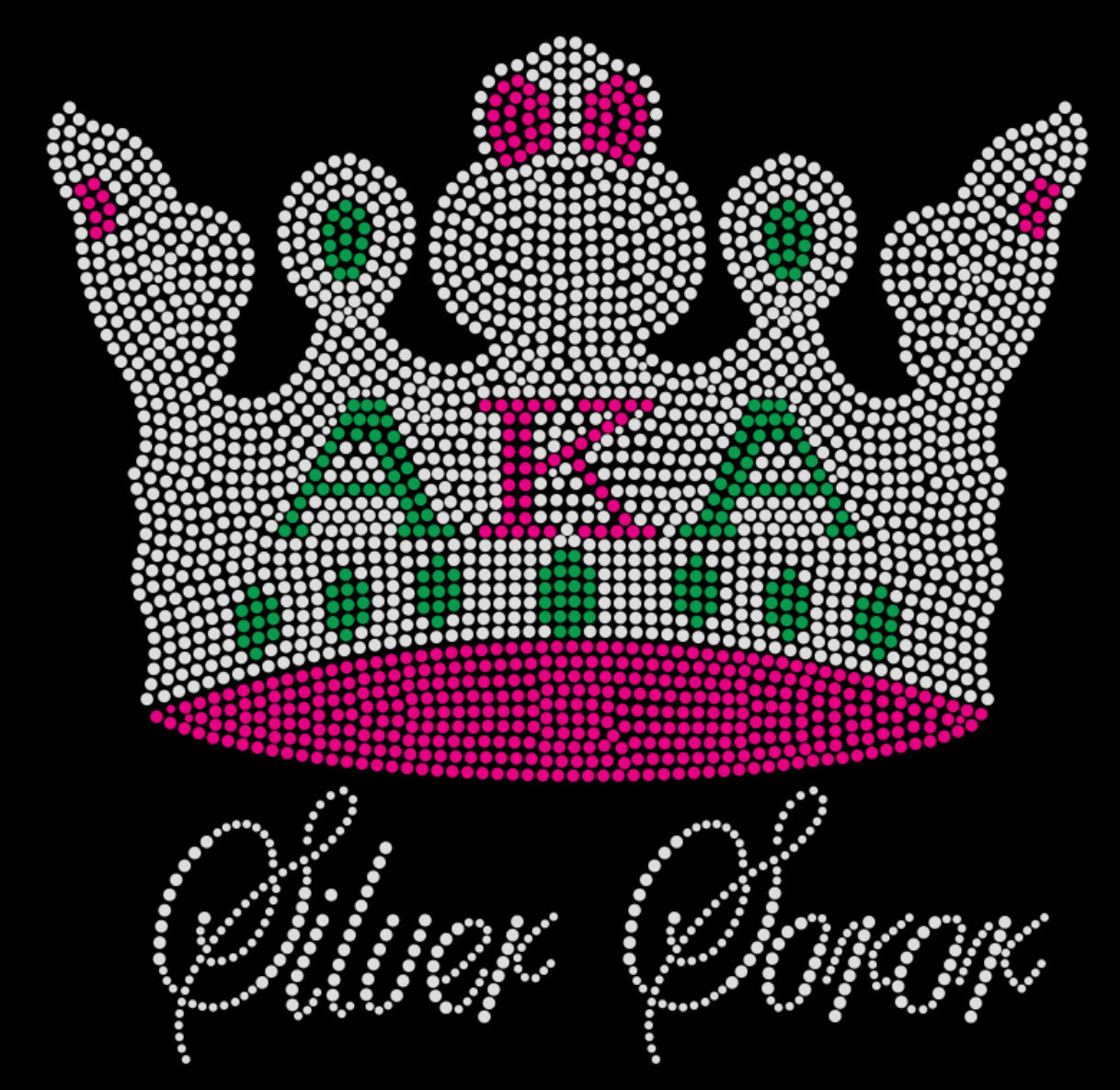 AKA Silver Soror Crown Rhinestone T-shirt; Alpha Kappa Alpha, Greek; Design-AK11SS