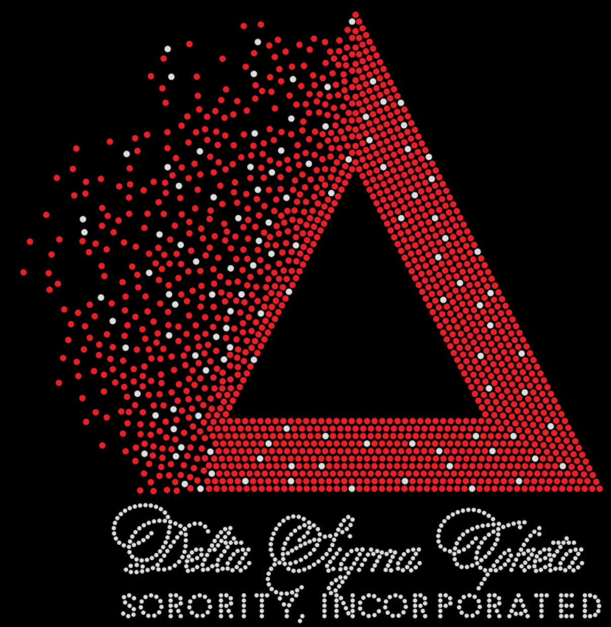 Delta Sigma Theta Sorority Incorporated Triangle Rhinestone T-shirt; DST, Greek; Design-DS6