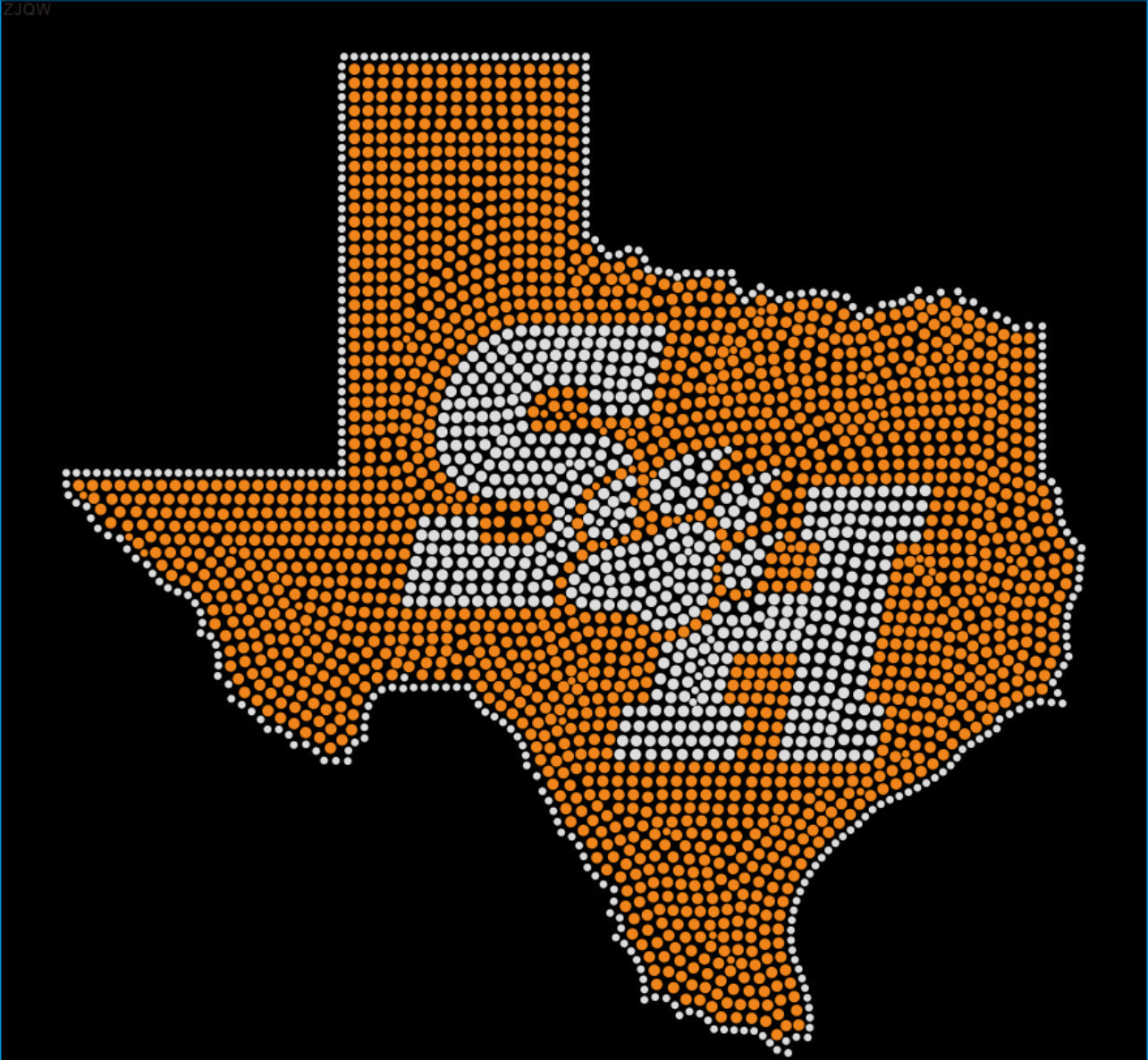SH "Paw" Texas Rhinestone T-shirt; Sam Houston State University, Bearkats; Large design; Design-SH2