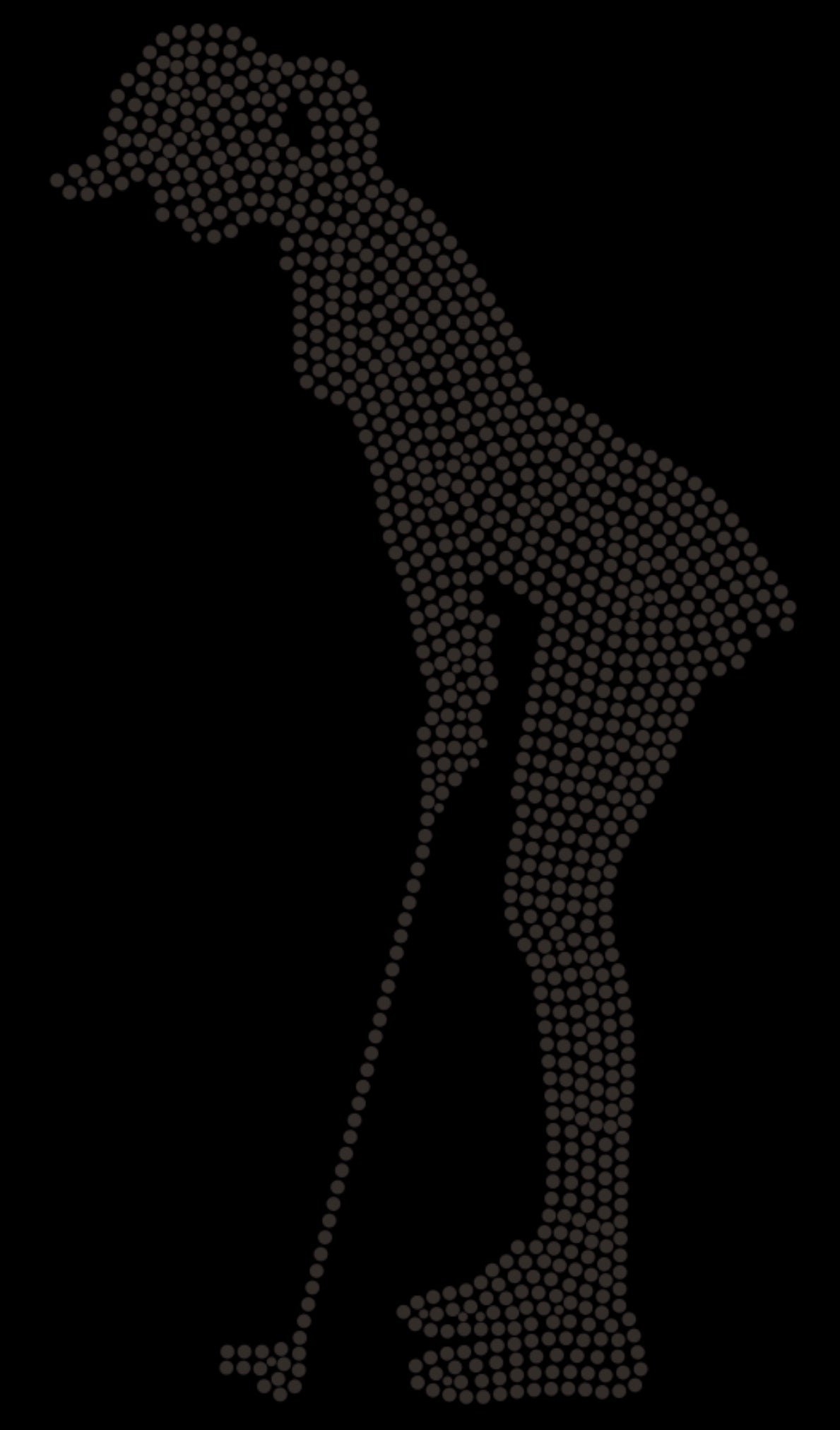 Golf Silhouette Rhinestone T-shirt; club, tee; Large design; ***FYI: Black rhinestones will appear gray on a black mock-up! Design GOLF-1