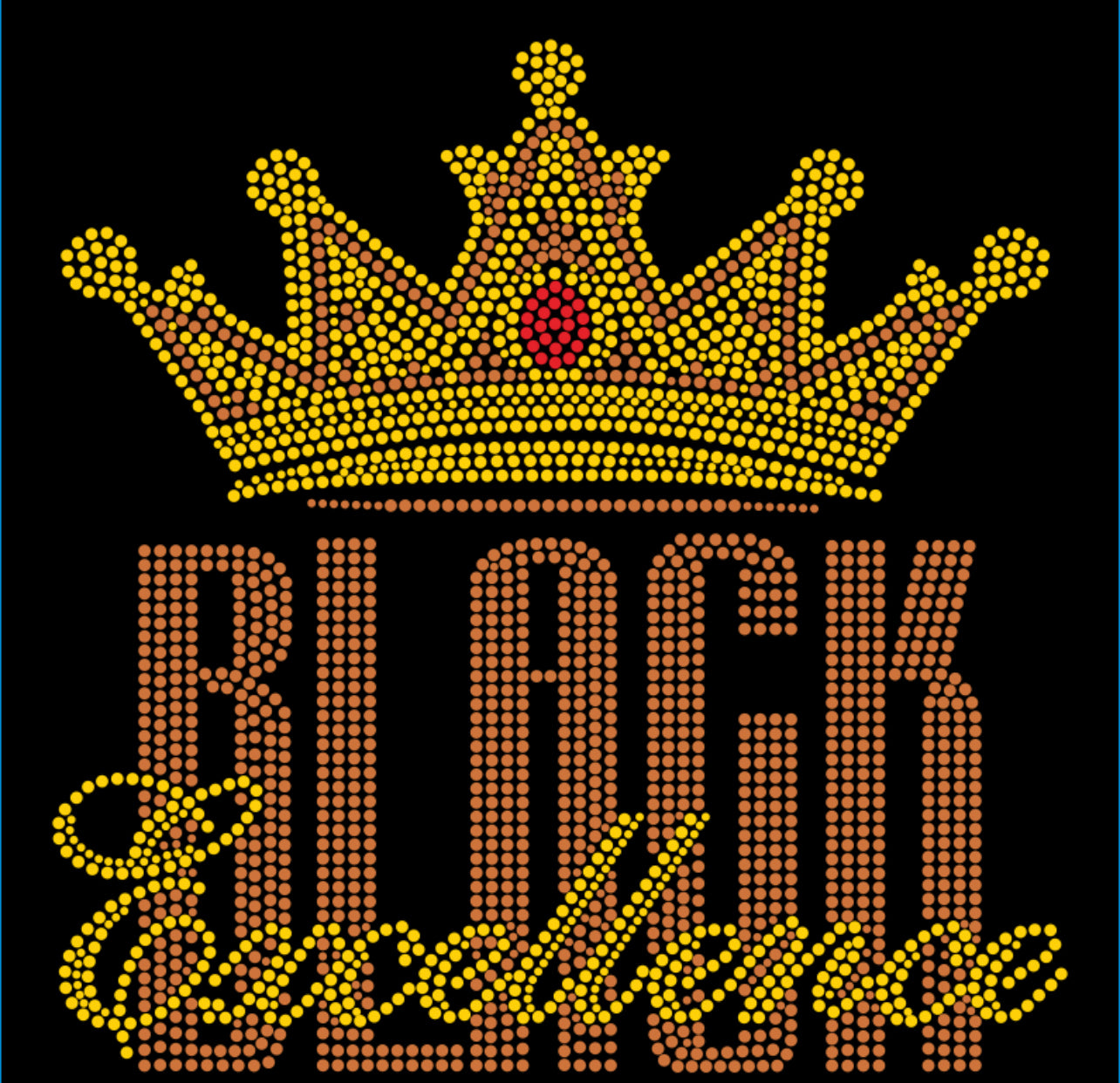 Black Excellence Rhinestone T-shirt; crown