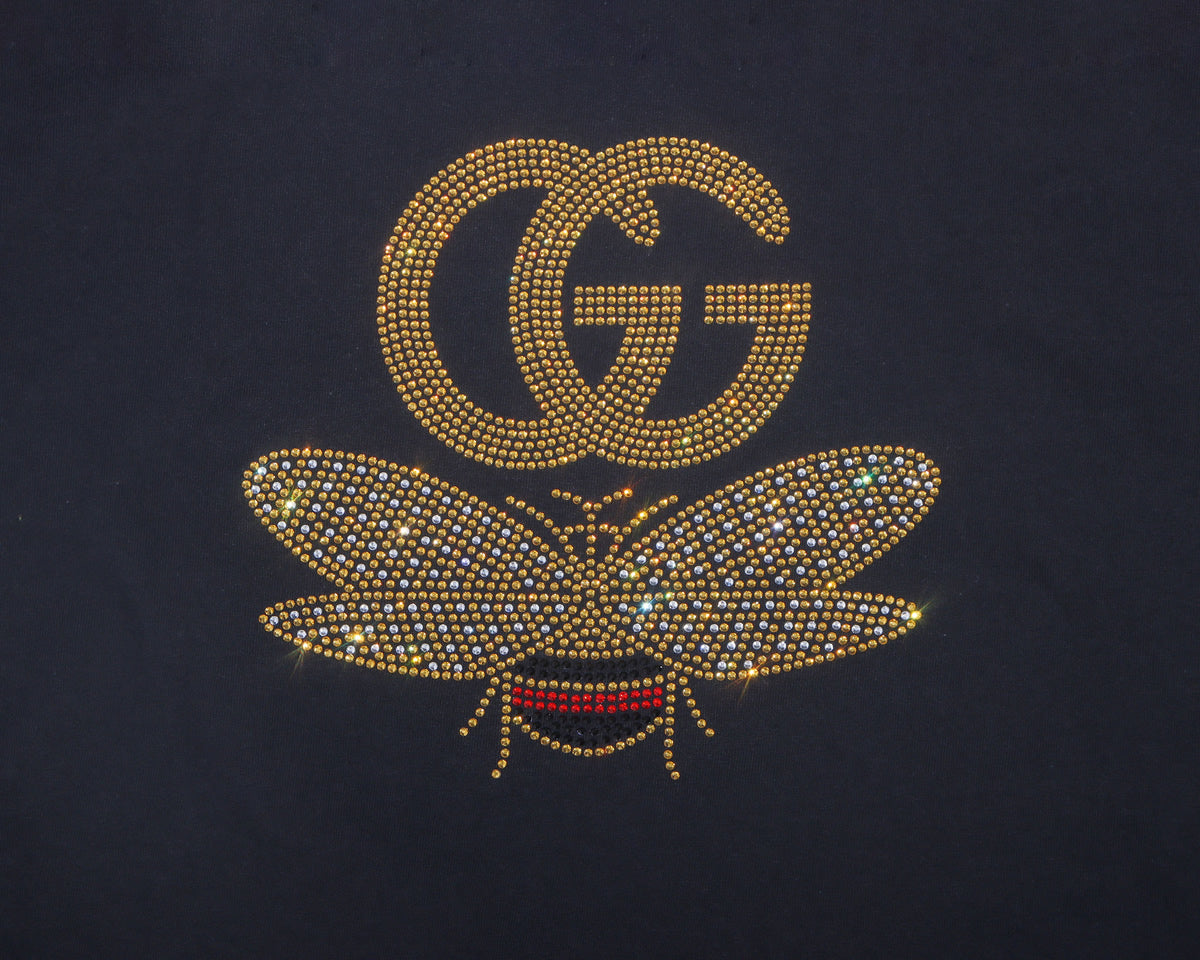 GUCCI Butterfly Rhinestone T-shirt; GG; Design-G4