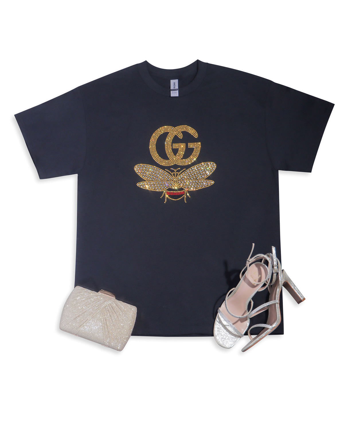 GUCCI Butterfly Rhinestone T-shirt; GG; Design-G4