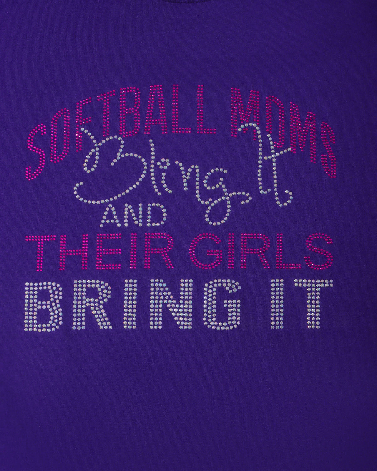 SOFTBALL MOMS Bling It and THEIR GIRLS BRING IT Rhinestone T-shirt; Design-SB2