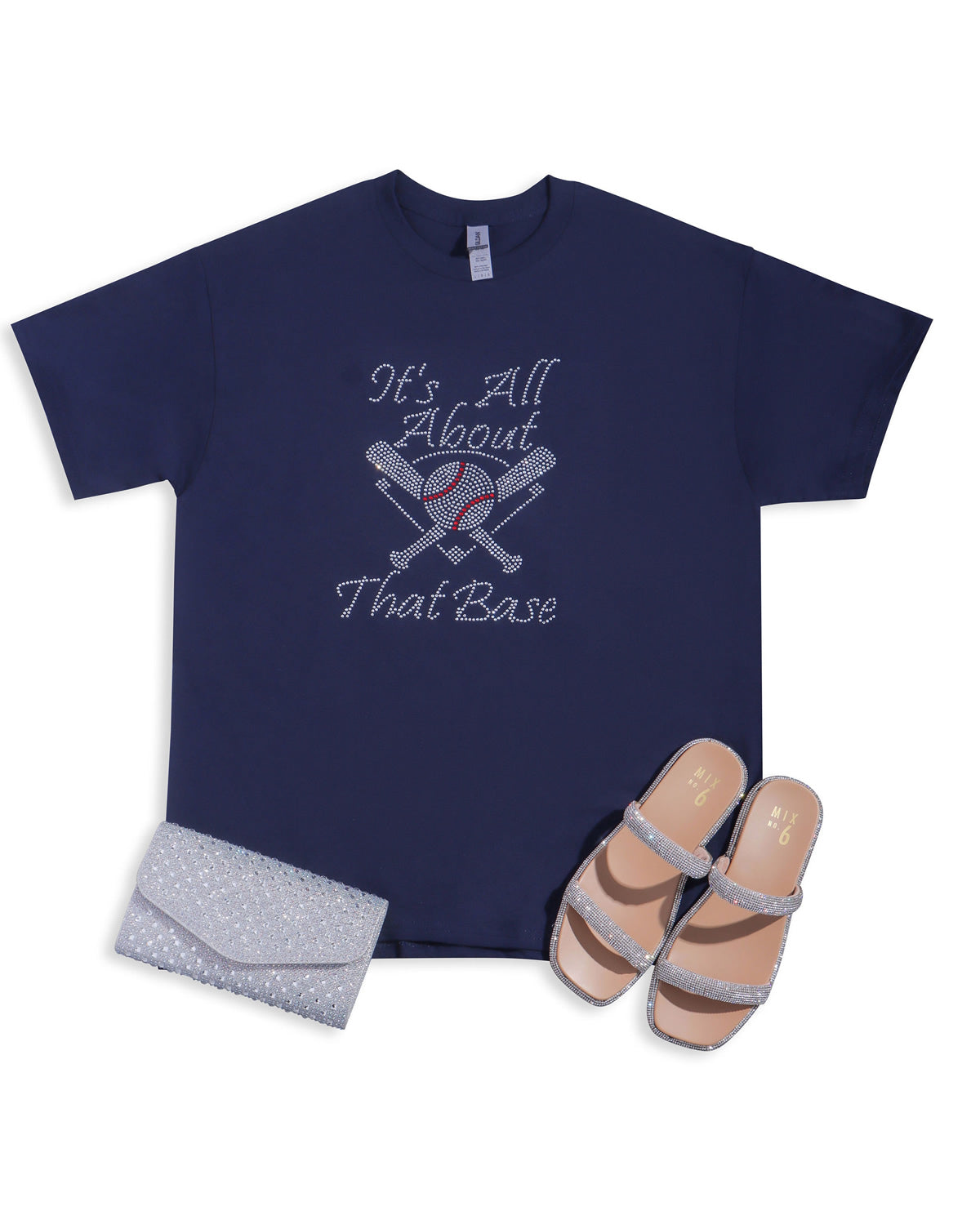 It's All About That Base Rhinestone T-shirt; baseball; Design BASE-11