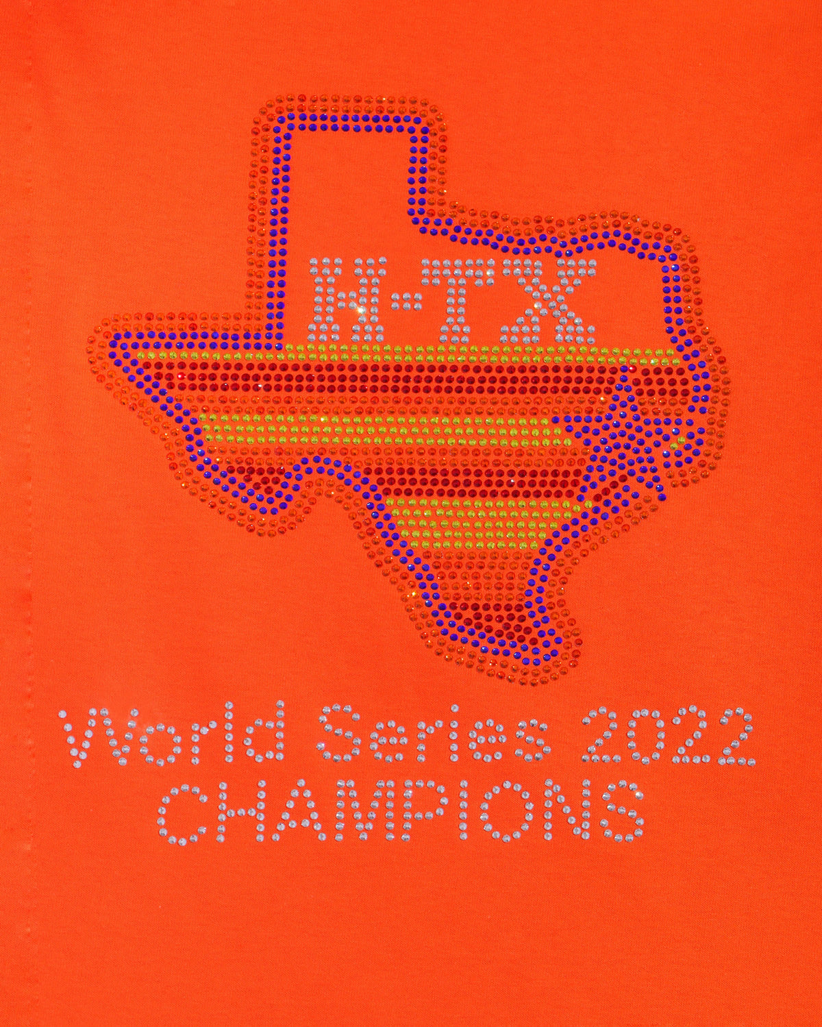 H-TX World Series 2022 CHAMPIONS Rhinestone T-shirt; Houston, H-Town; Design-HOU4
