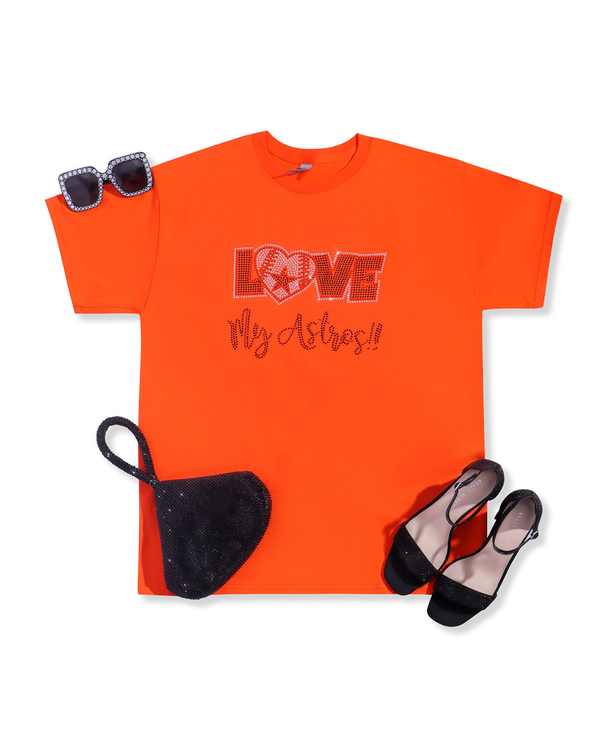 Love My Astros Baseball Rhinestone T-shirt; Houston, H-Town; Design-HA12