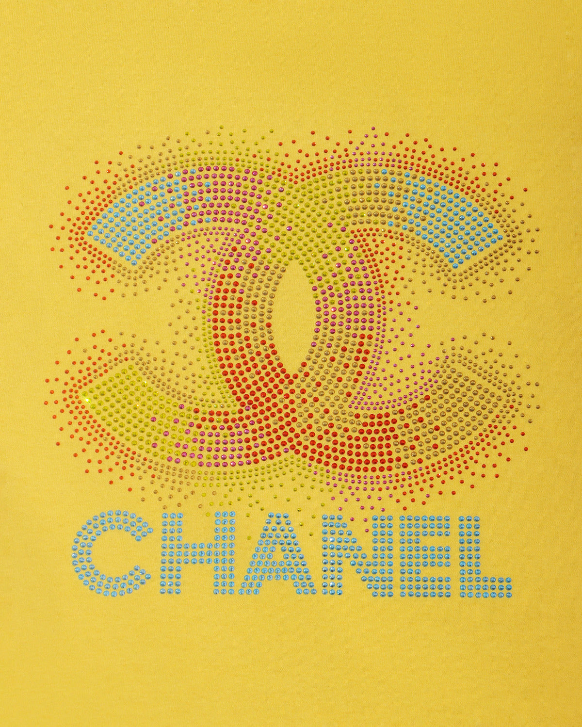 CHANEL Pastel Rhinestone T-shirt;CC; Design-C7