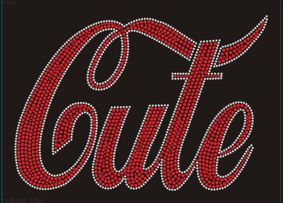 Cute Rhinestone T-shirt; Design CUTE-1