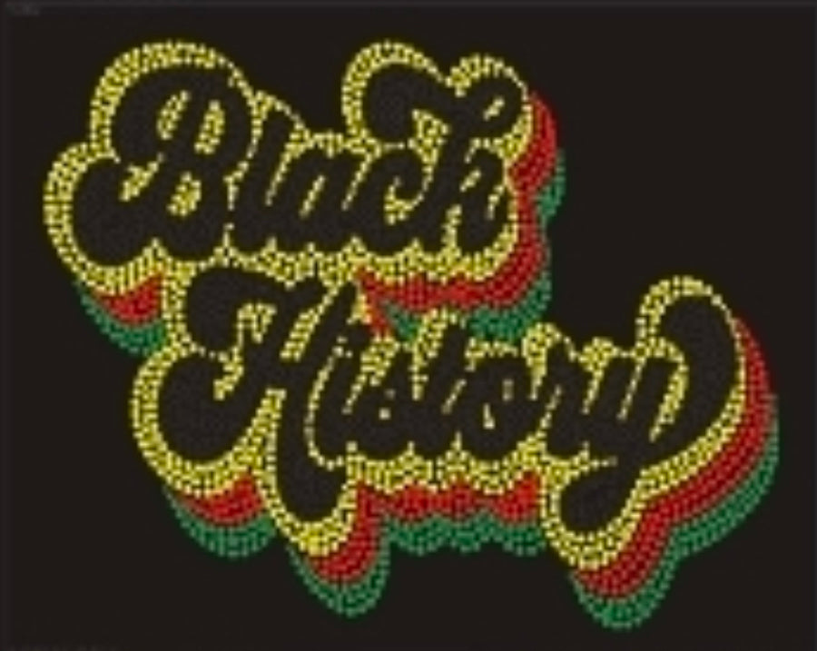 Black History Rhinestone T-shirt; African-American; Design-BH1
