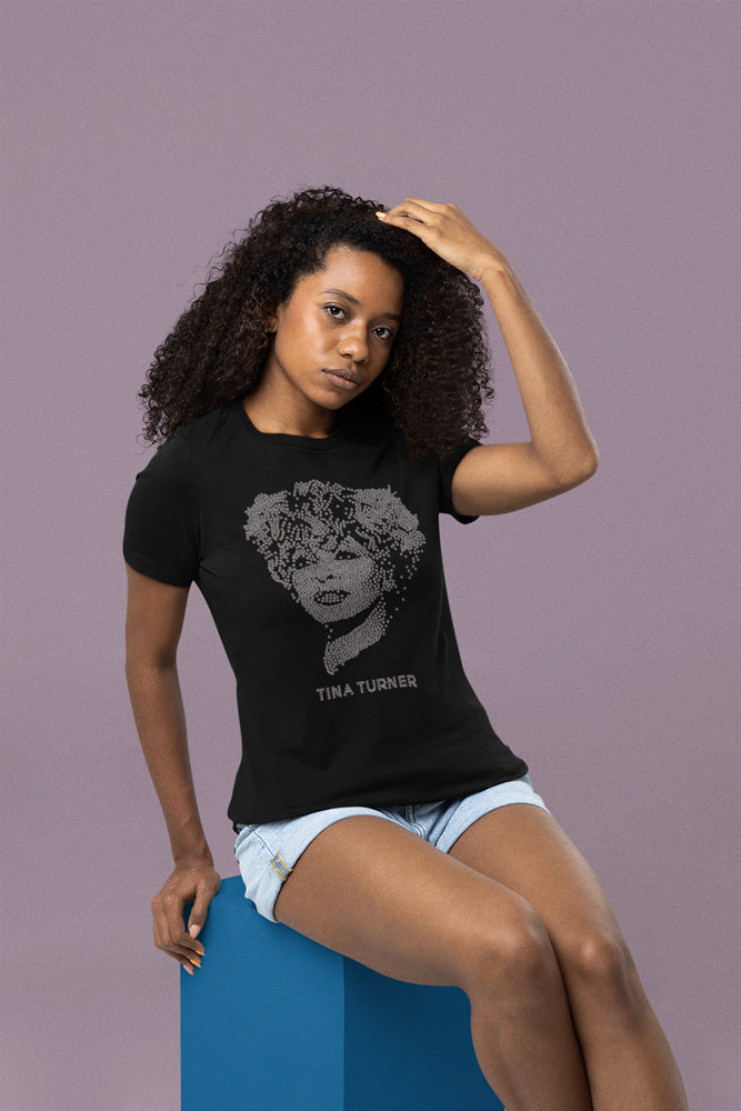 Tina Turner Rhinestone T-shirt; Design-TTURN1