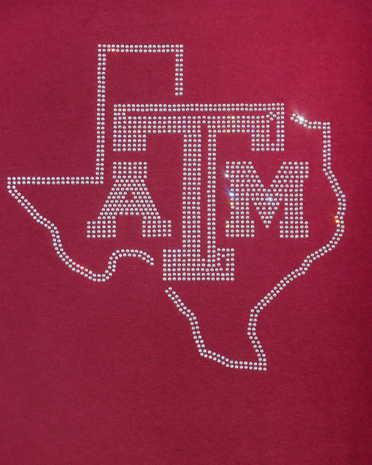 Texas A&M Rhinestone T-shirt; TAMU, University; Large design; Design-TAM1