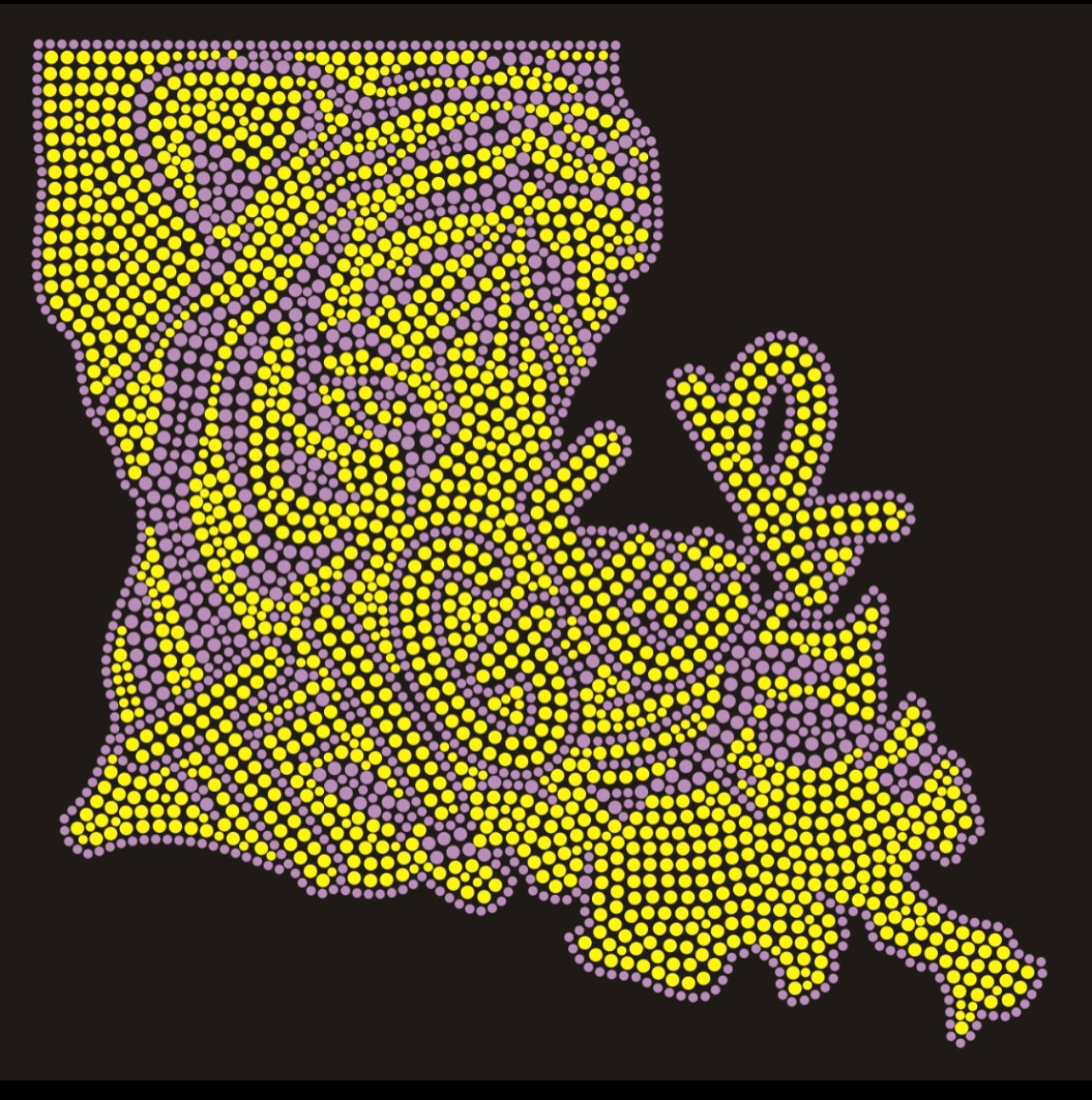 Tiger in Louisiana (State) Rhinestone T-shirt; LSU, Louisiana State University; Large design; Design-LS5