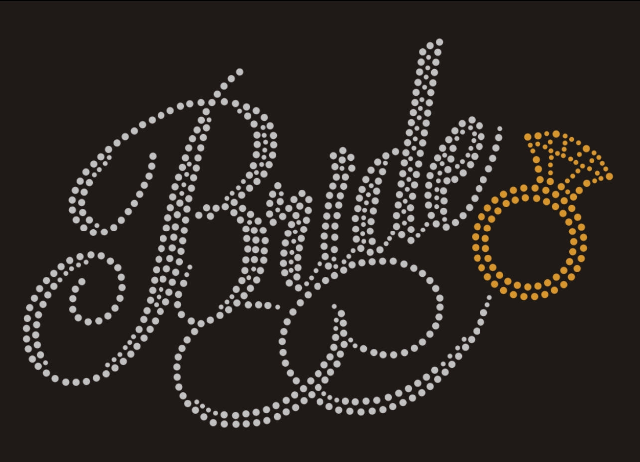 Bride and Ring Rhinestone T-shirt; wedding, marriage; Design BRIDE-2