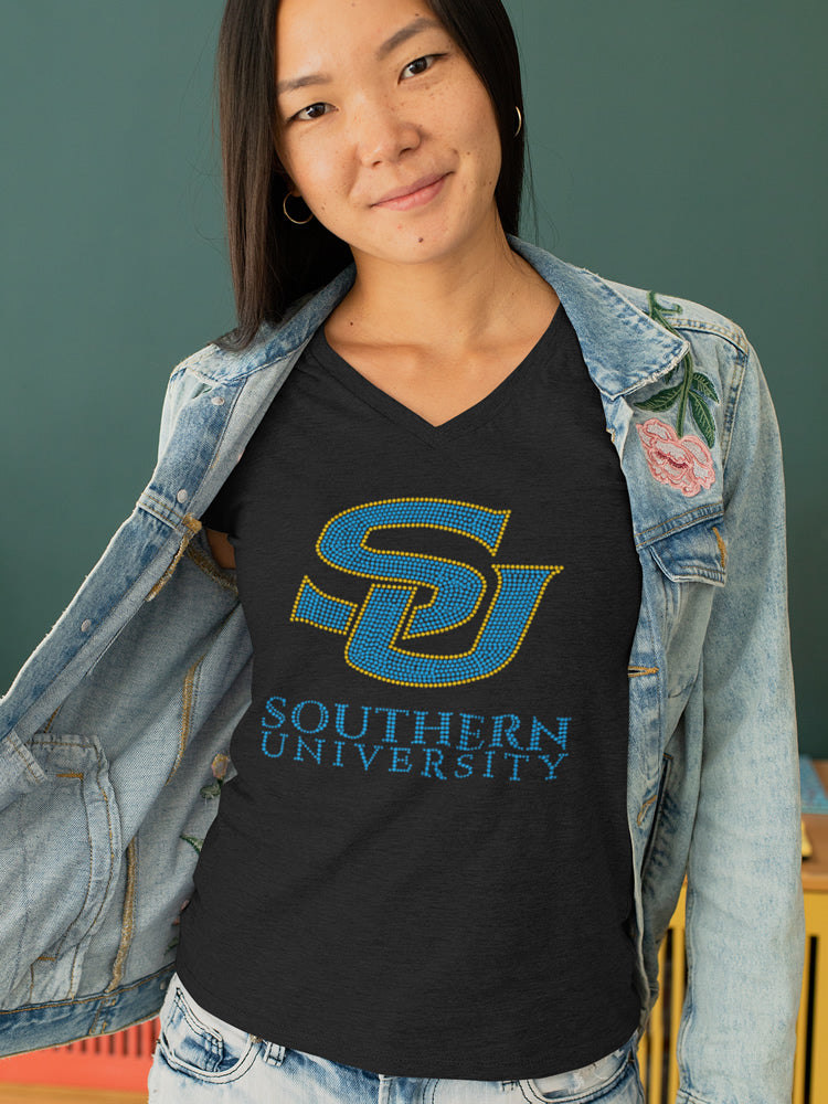 Southern University Rhinestone T-shirt; Louisiana; Design-SU1