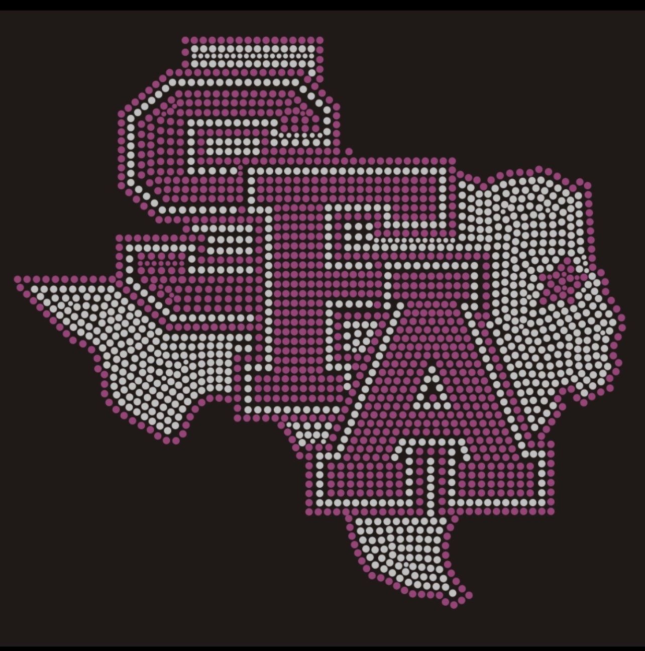 SFA Texas Rhinestone T-shirt; Stephen F. Austin State University; Design-SFA1