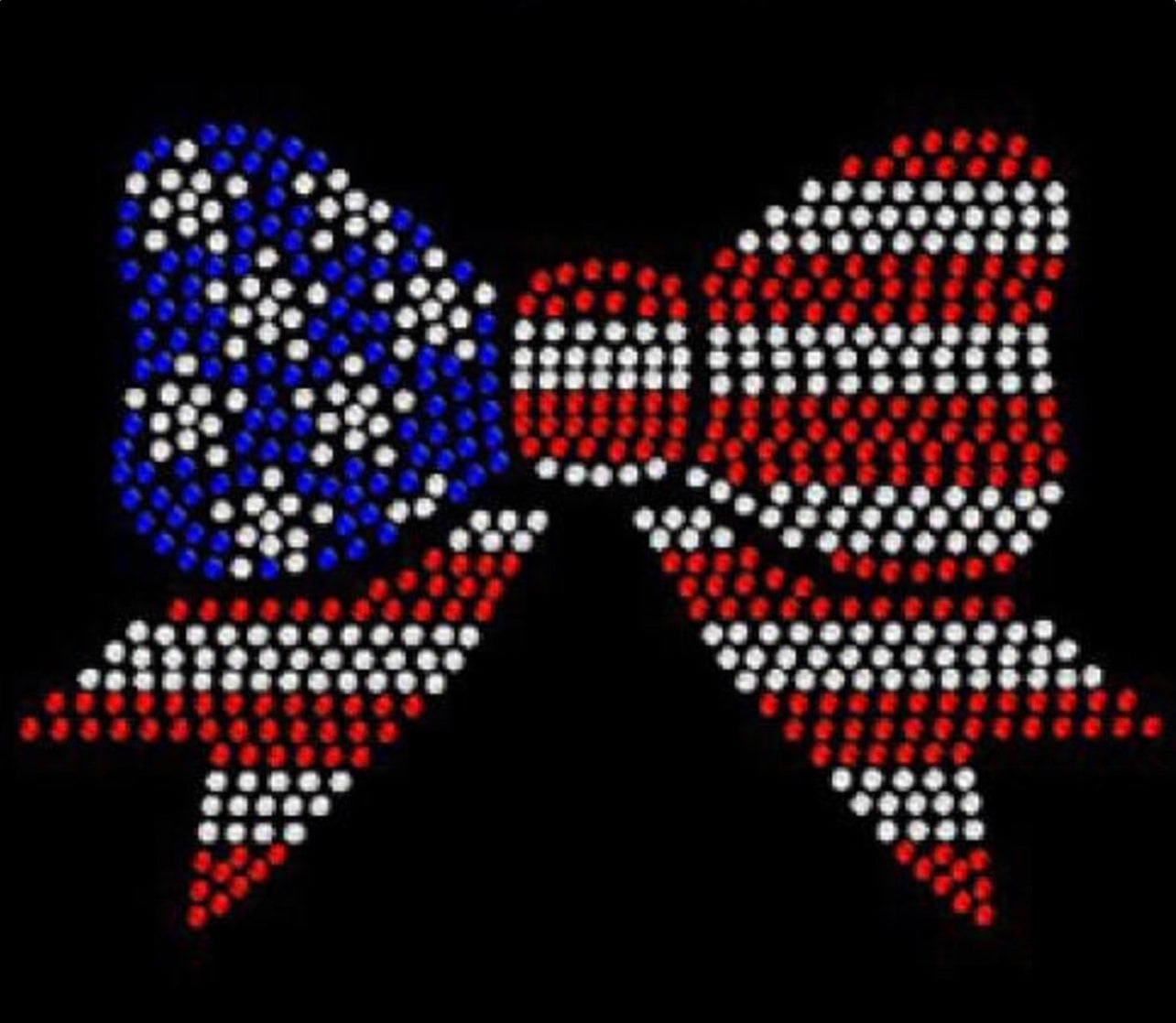 Bow Flag Rhinestone T-shirt; holidays, United States, US, USA; Design FLAG-5