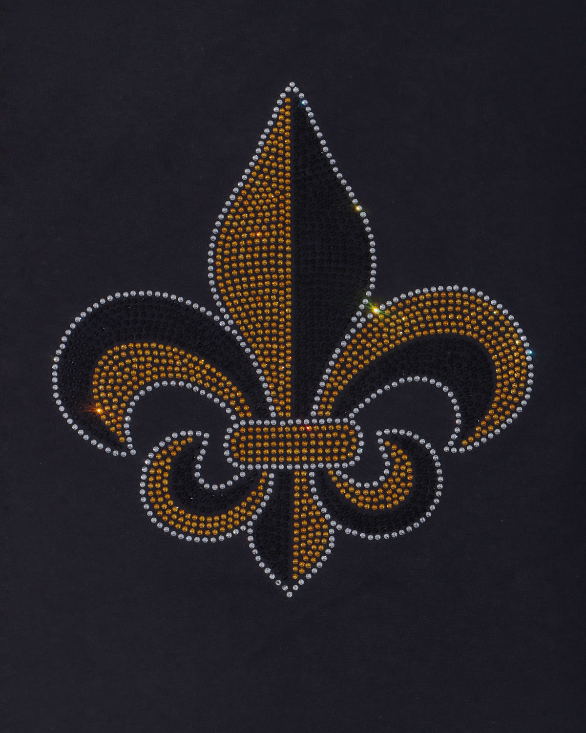 Fleur de Lis Rhinestone T-shirt; Louisiana; Large design; Design FLEUR-2
