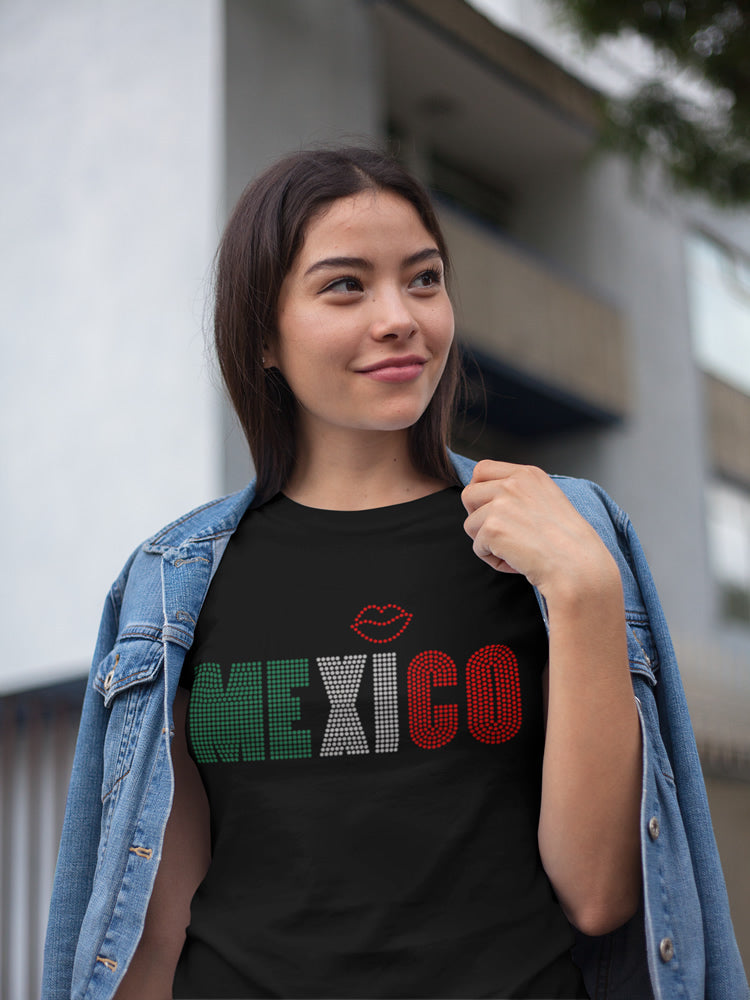 LATINA Mexicana Rhinestone T-shirt; Mexico; Design-MX2