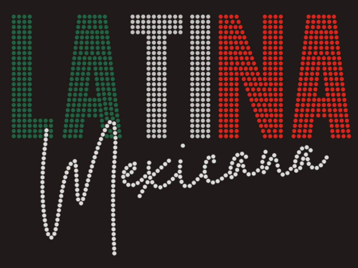 LATINA Mexicana Rhinestone T-shirt; Mexico; Design-MX2